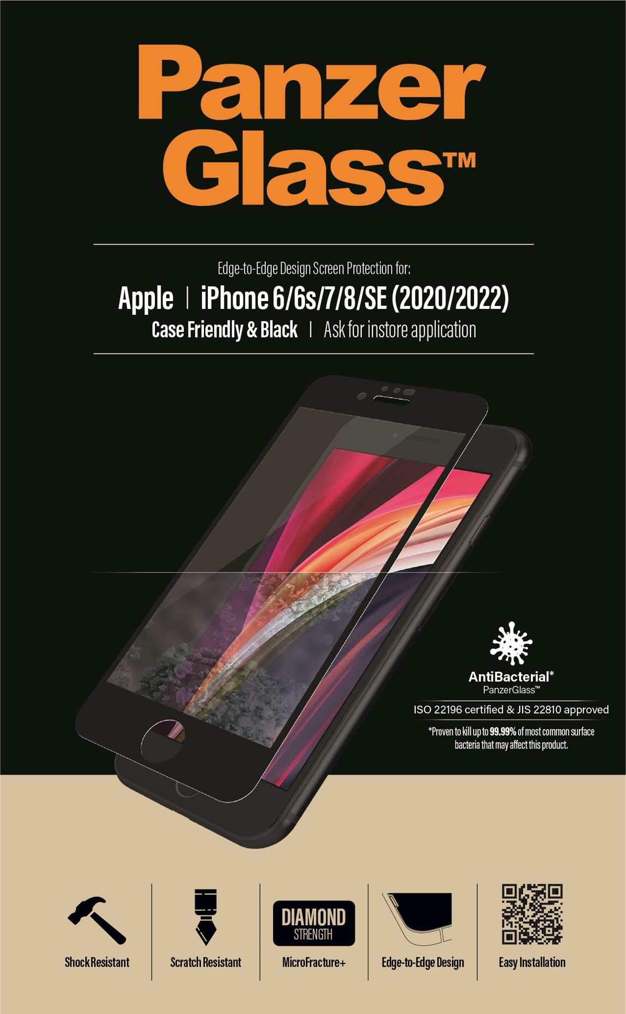 PanzerGlass® Screen Protector iPhone 8 | 7 | 6s | 6 | SE (2020/2022) | Edge-to-Edge