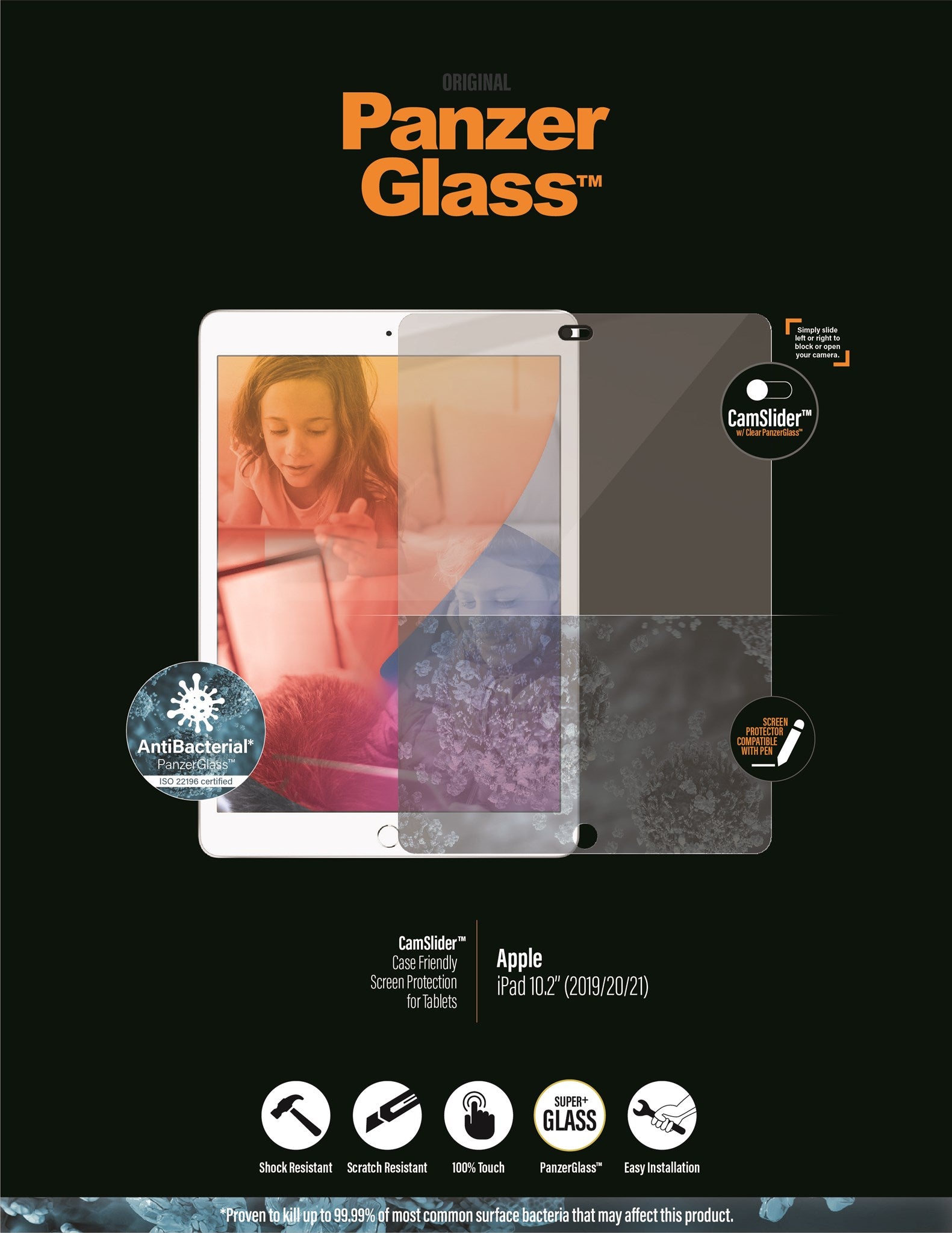 PanzerGlass® CamSlider® Screen Protector iPad 10.2″ (2019-2021)