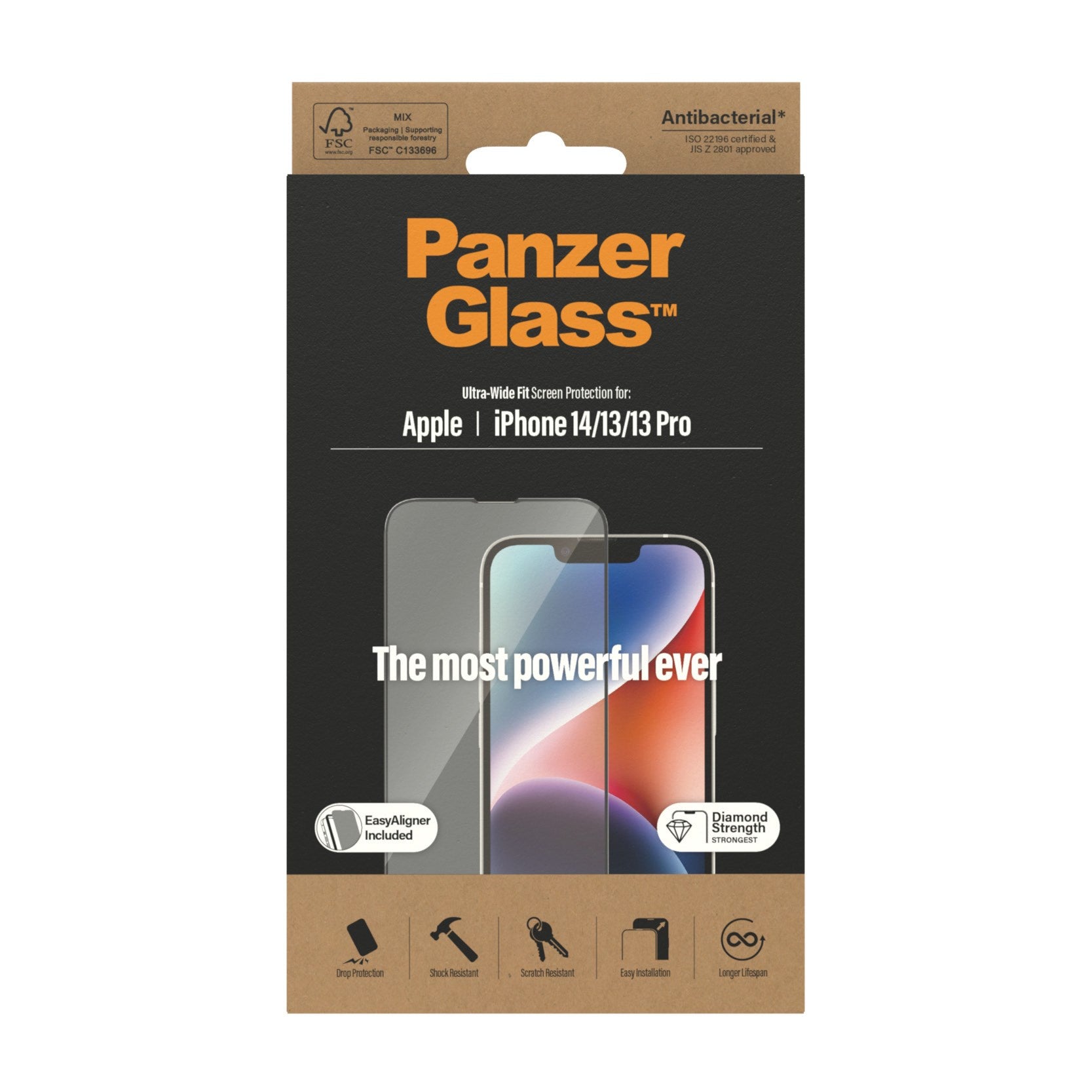 PanzerGlass® Screen Protector iPhone 14 | 13 | 13 Pro | Ultra-Wide Fit w. EasyAligner