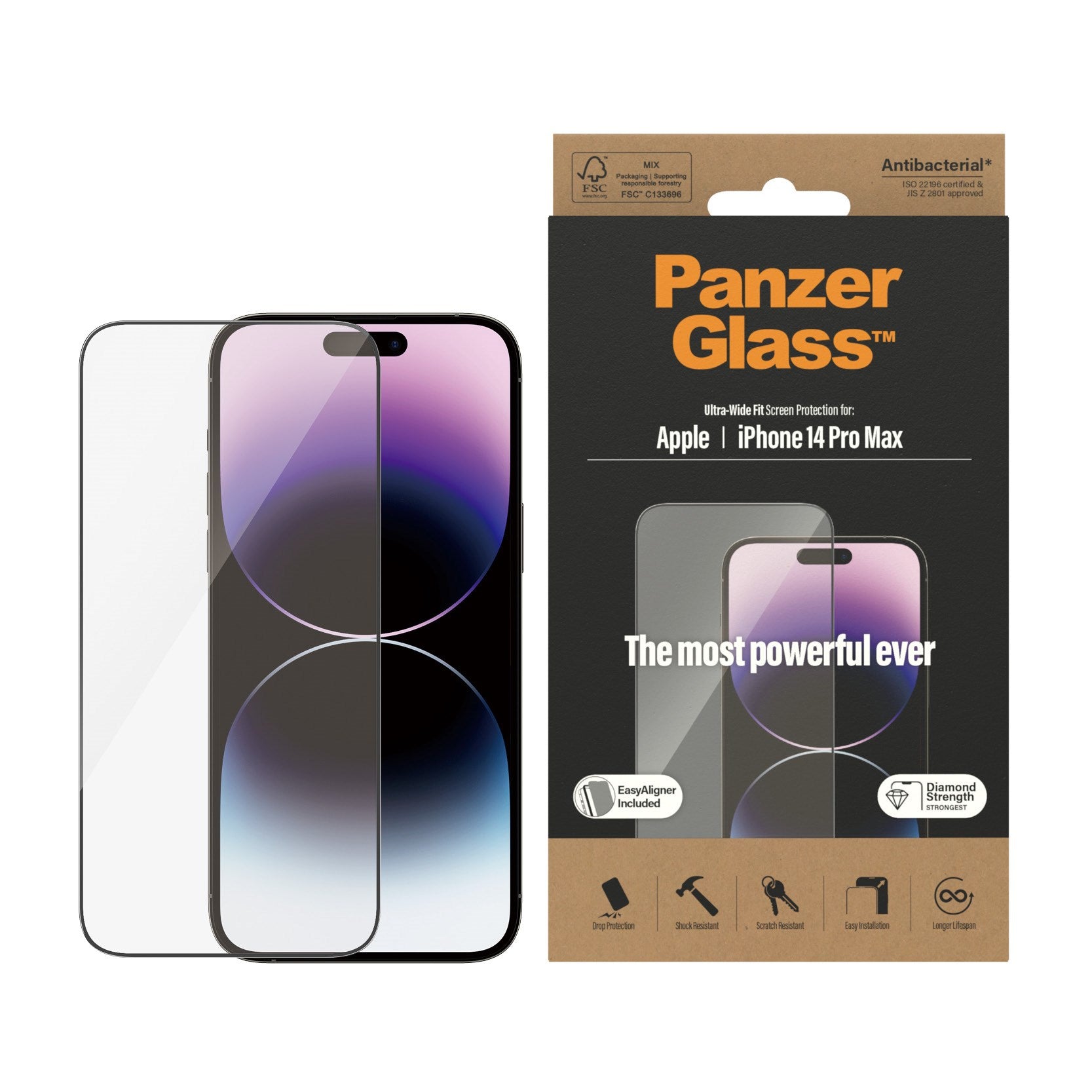 PanzerGlass® Screen Protector iPhone 14 Pro Max | Ultra-Wide Fit w. EasyAligner