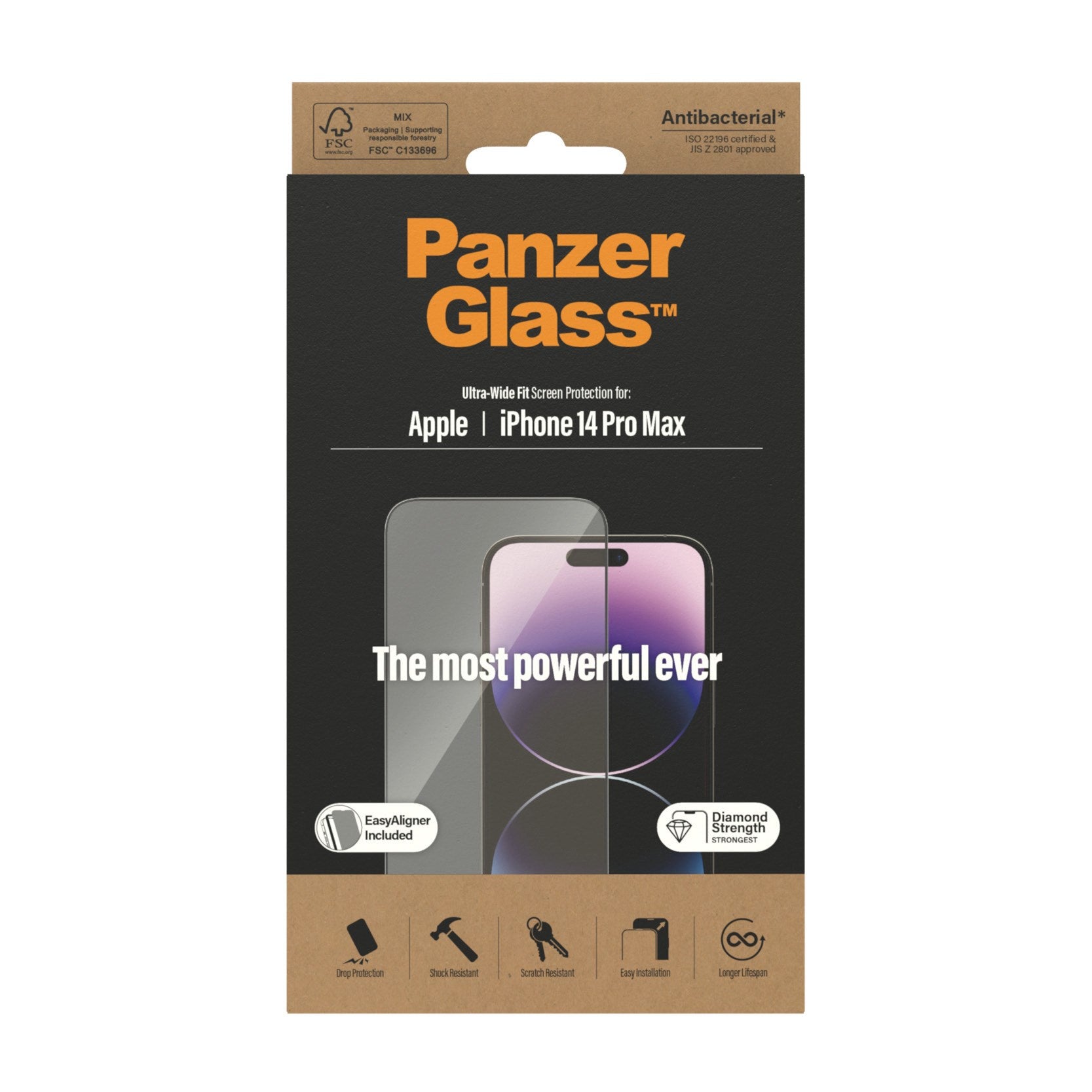 PanzerGlass® Screen Protector iPhone 14 Pro Max | Ultra-Wide Fit w. EasyAligner