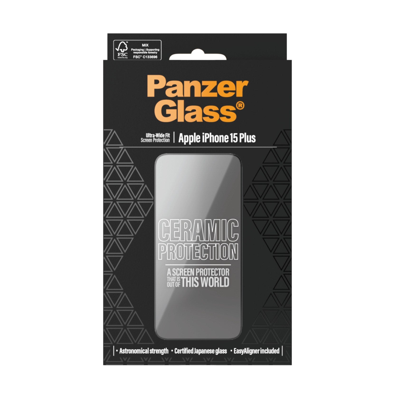 PanzerGlass® Ceramic Protection for iPhone 15 Plus | Ultra-Wide Fit w. EasyAlignerr