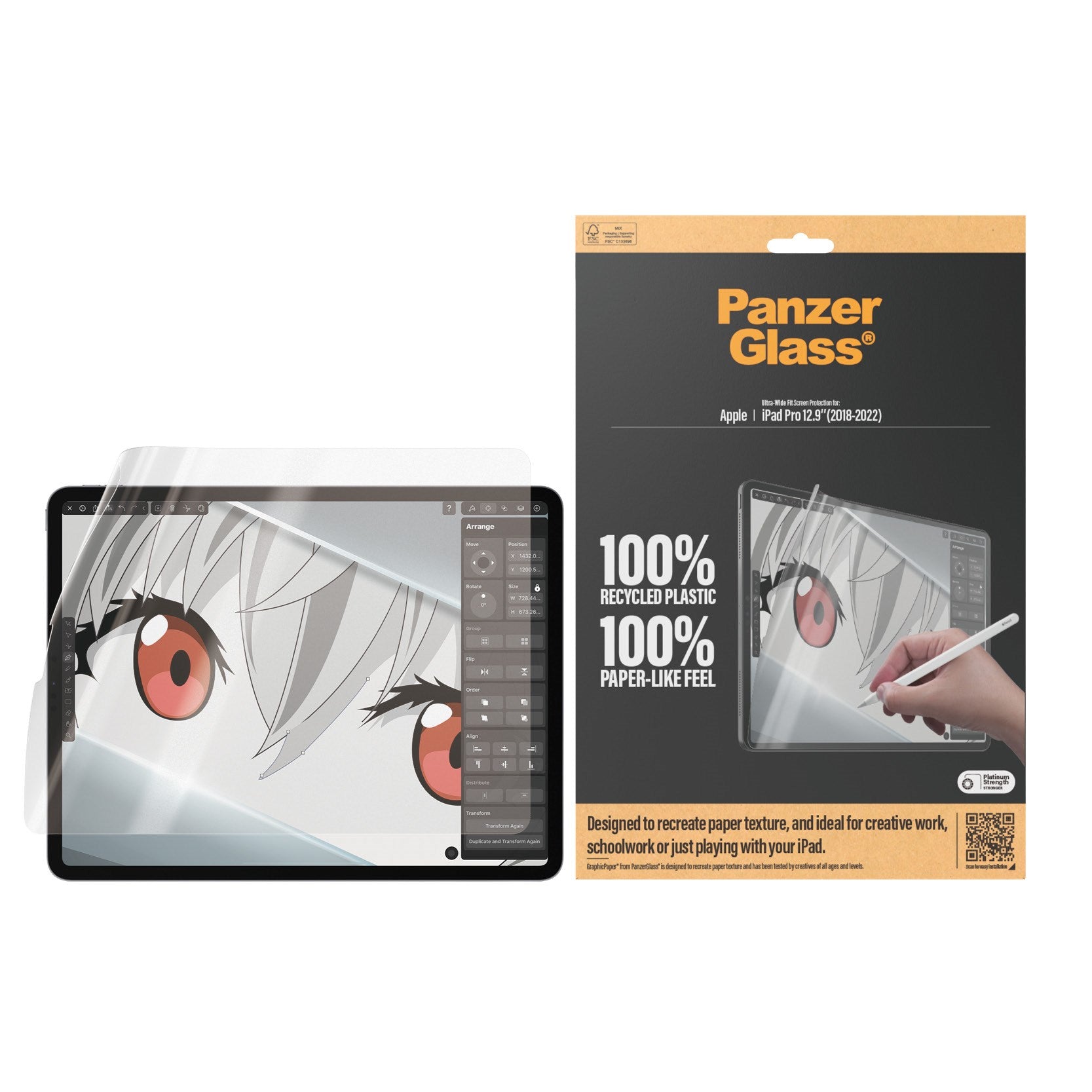 PanzerGlass® GraphicPaper® Screen Protector iPad Pro 12.9'' (2018, 2020, 2021, 2022) | Ultra-Wide Fit