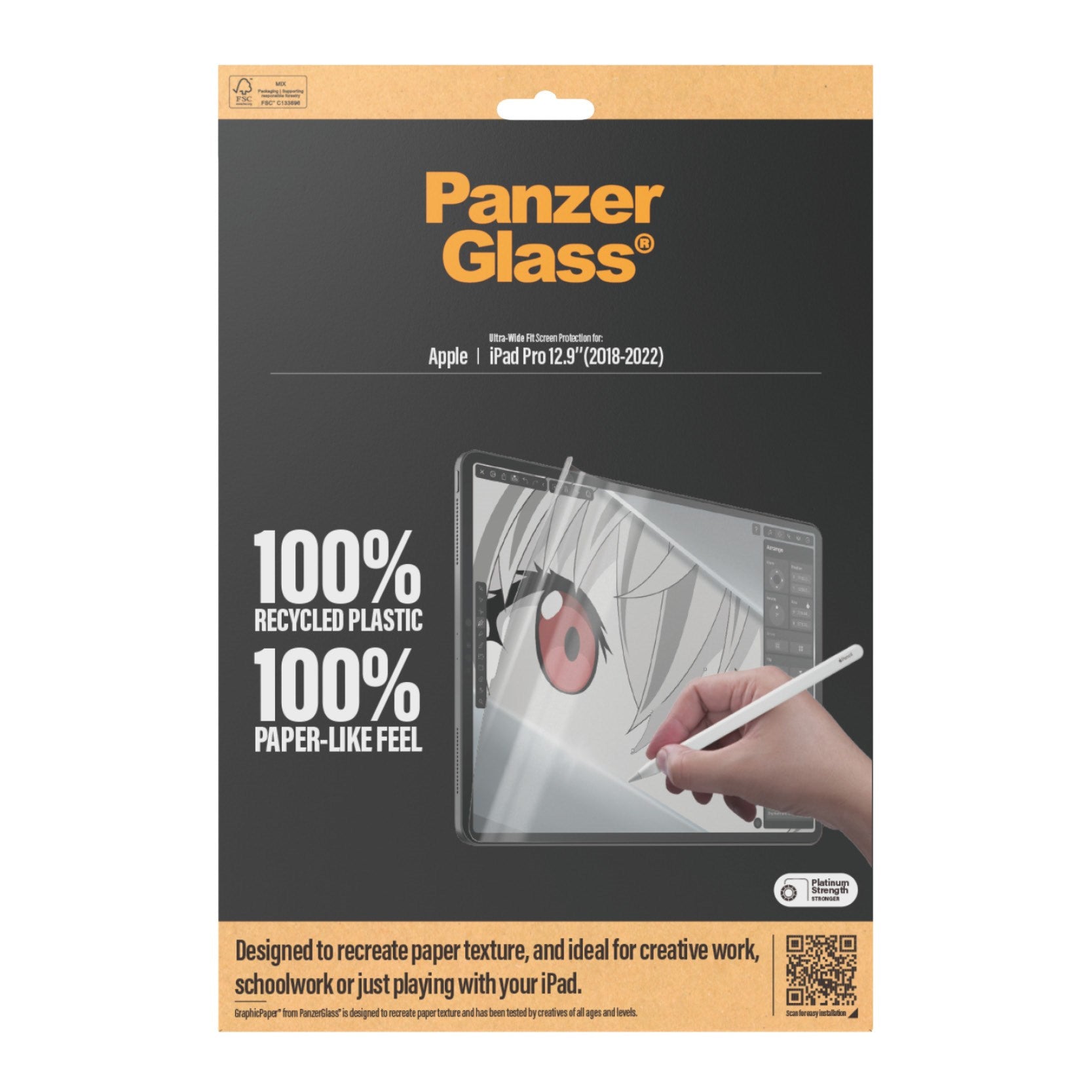 PanzerGlass® GraphicPaper® Screen Protector iPad Pro 12.9'' (2018, 2020, 2021, 2022) | Ultra-Wide Fit
