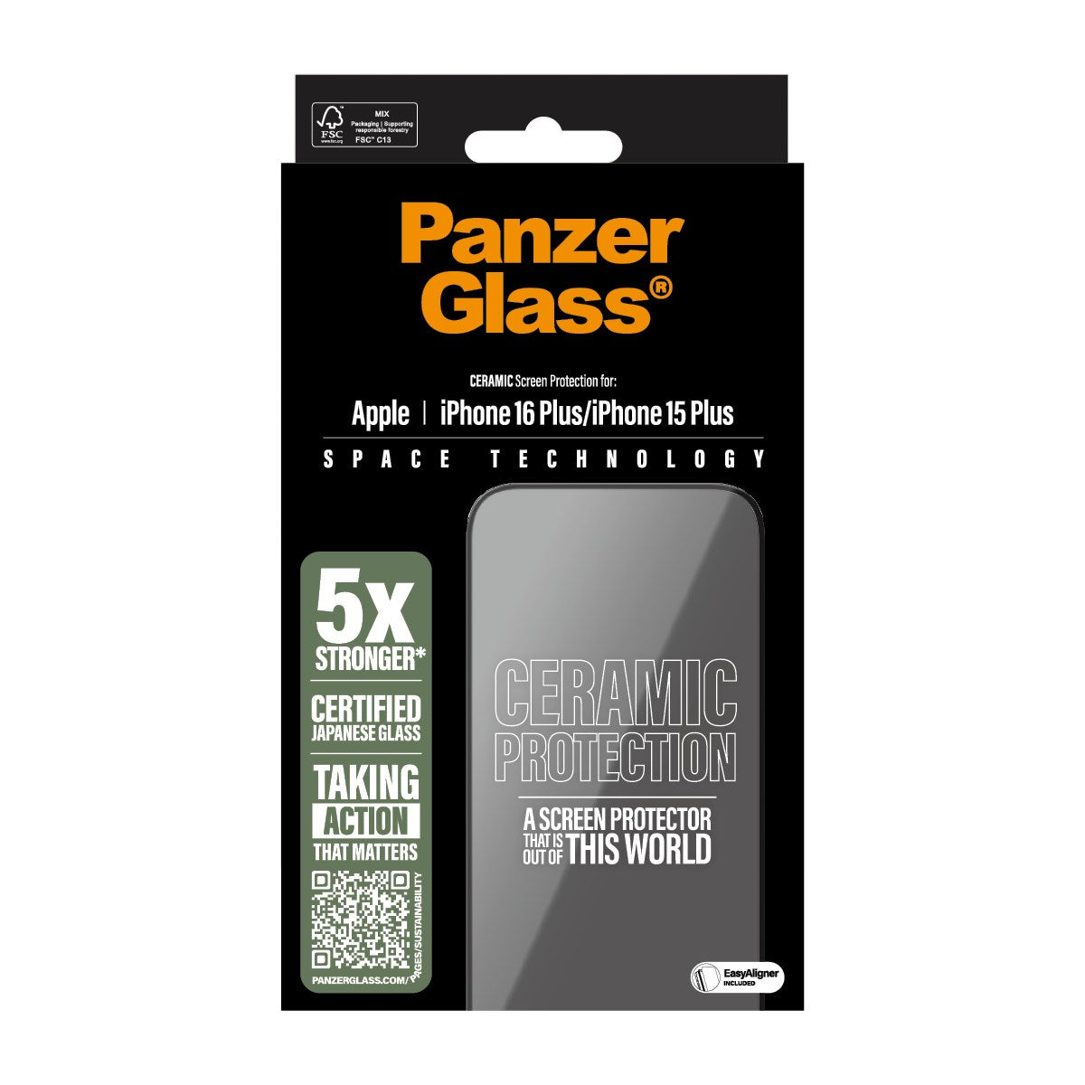 PanzerGlass® Ceramic Screen Protector iPhone 16 Plus | 15 Plus | Ultra-Wide Fit