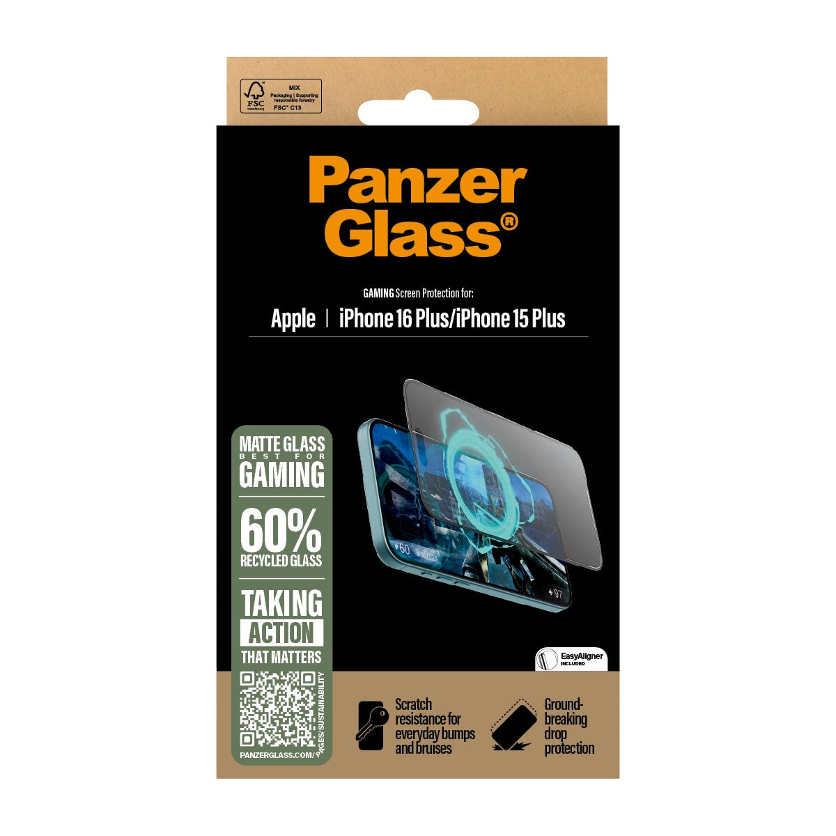 PanzerGlass® Gaming Screen Protector iPhone 16 Plus | 15 Plus | Ultra-Wide Fit