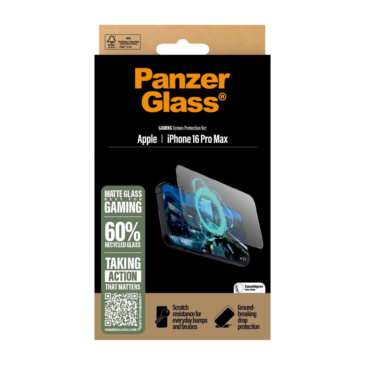 PanzerGlass® Gaming Screen Protector iPhone 16 Pro Max | Ultra-Wide Fit
