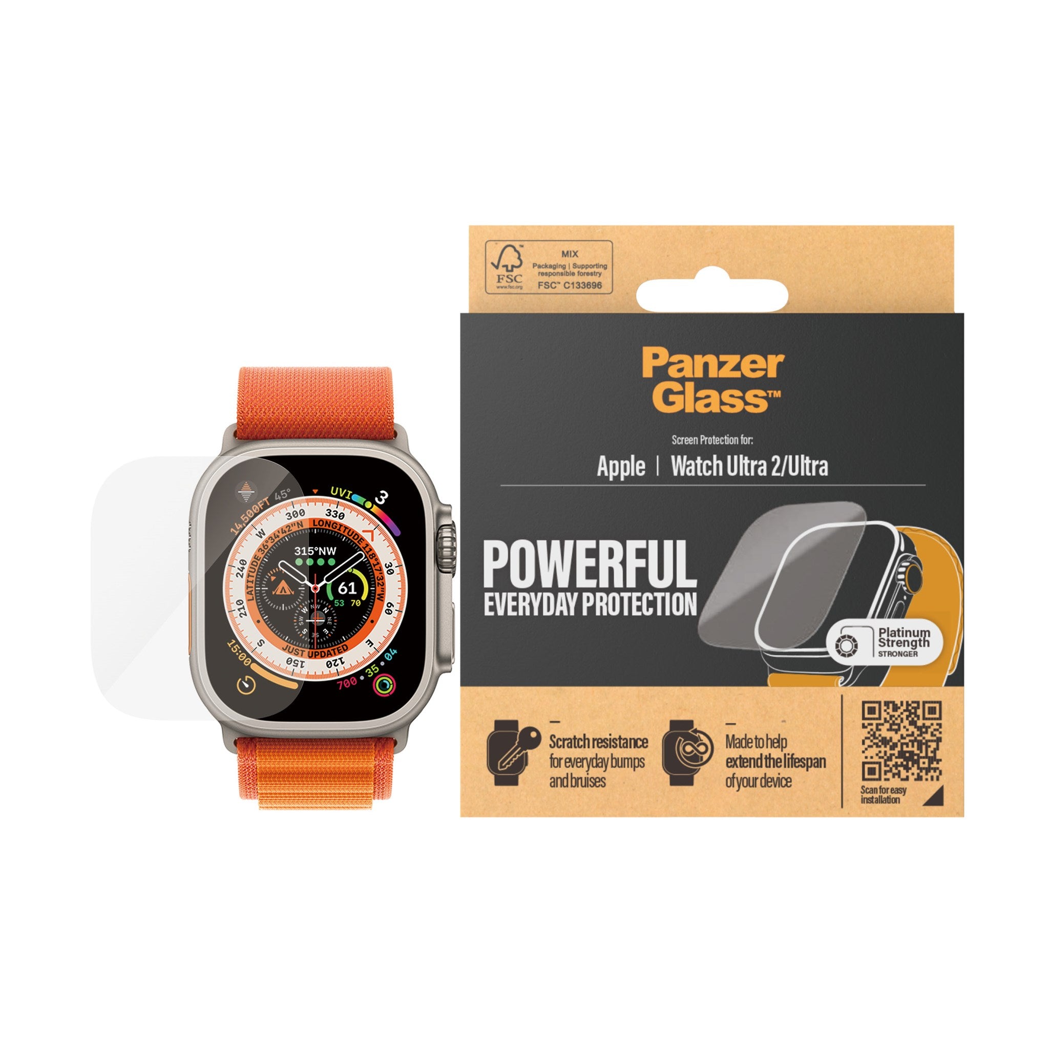 PanzerGlass® Screen Protector Apple Watch Ultra 2 | Ultra | 49 mm