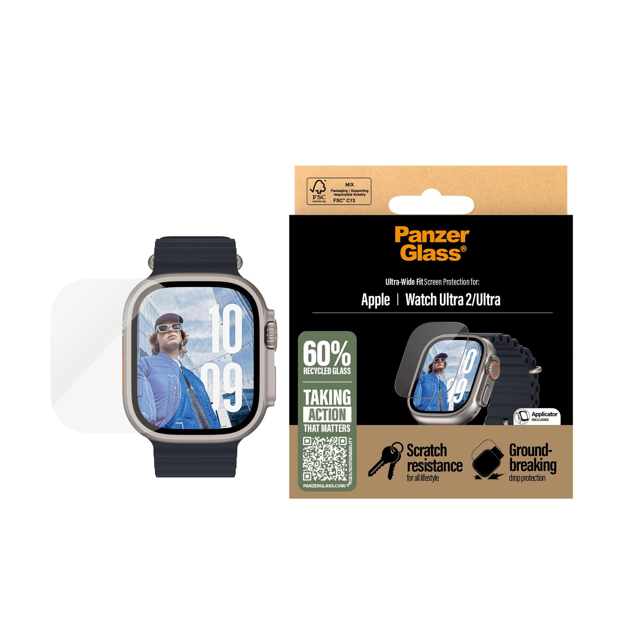 PanzerGlass® Screen Protector Apple Watch Ultra | Ultra 2 | Ultra-Wide Fit