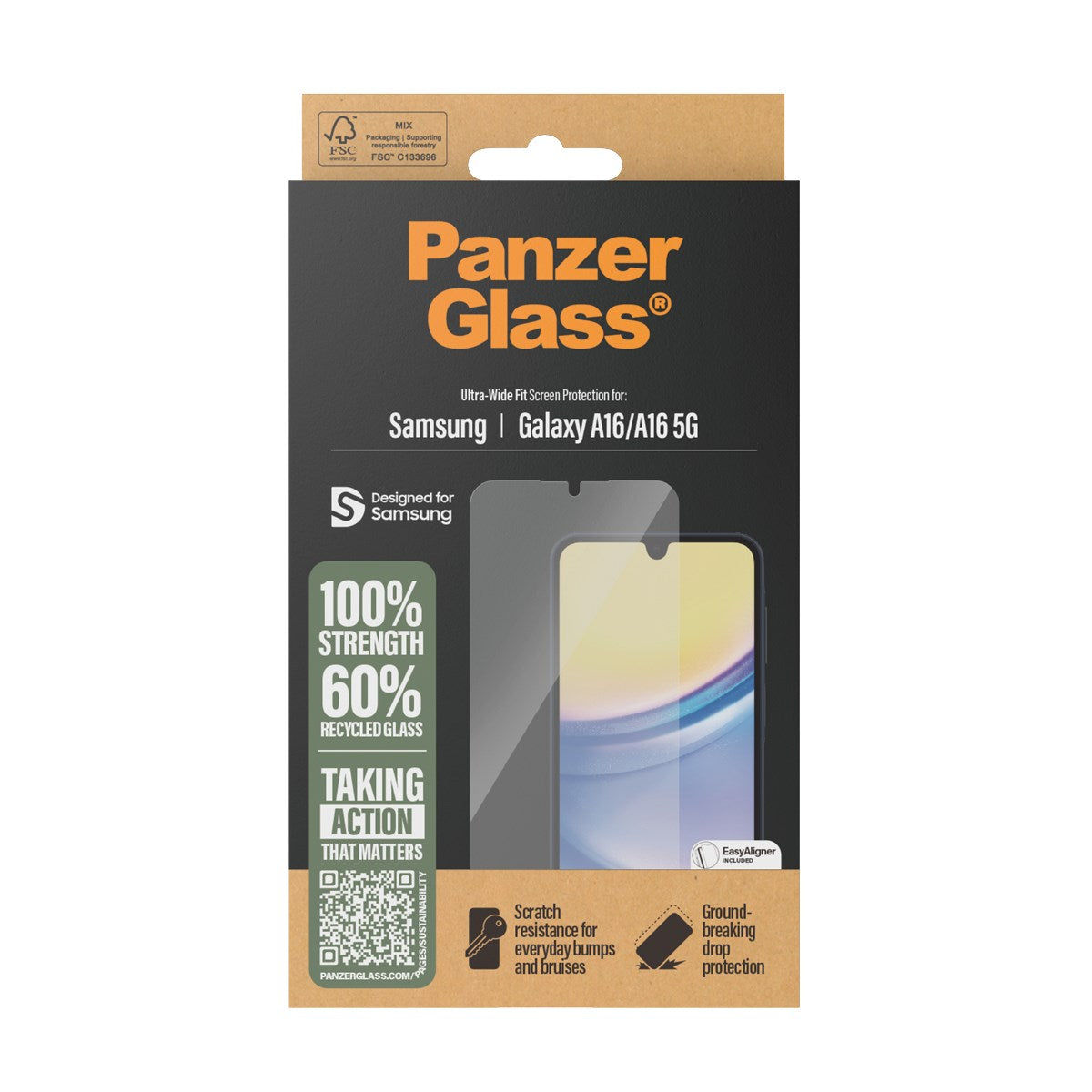 PanzerGlass® Screen Protector Samsung Galaxy A16 | A16 5G | Ultra-Wide Fit