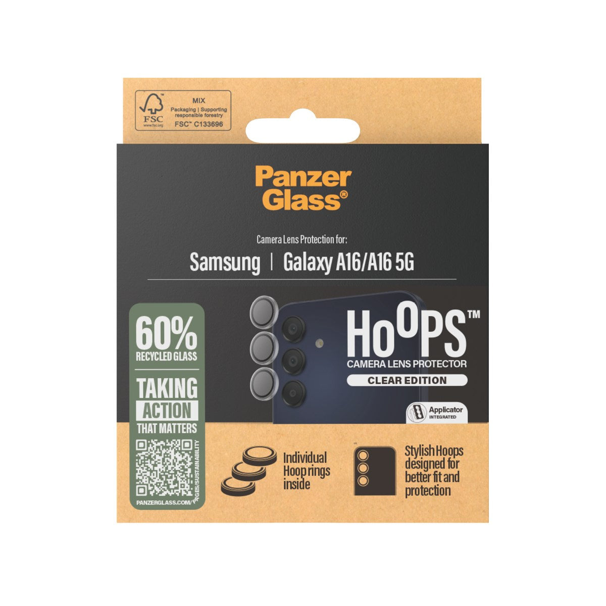 PanzerGlass® Hoops® Transparent Camera Lens Protector Samsung Galaxy A16 | A16 5G