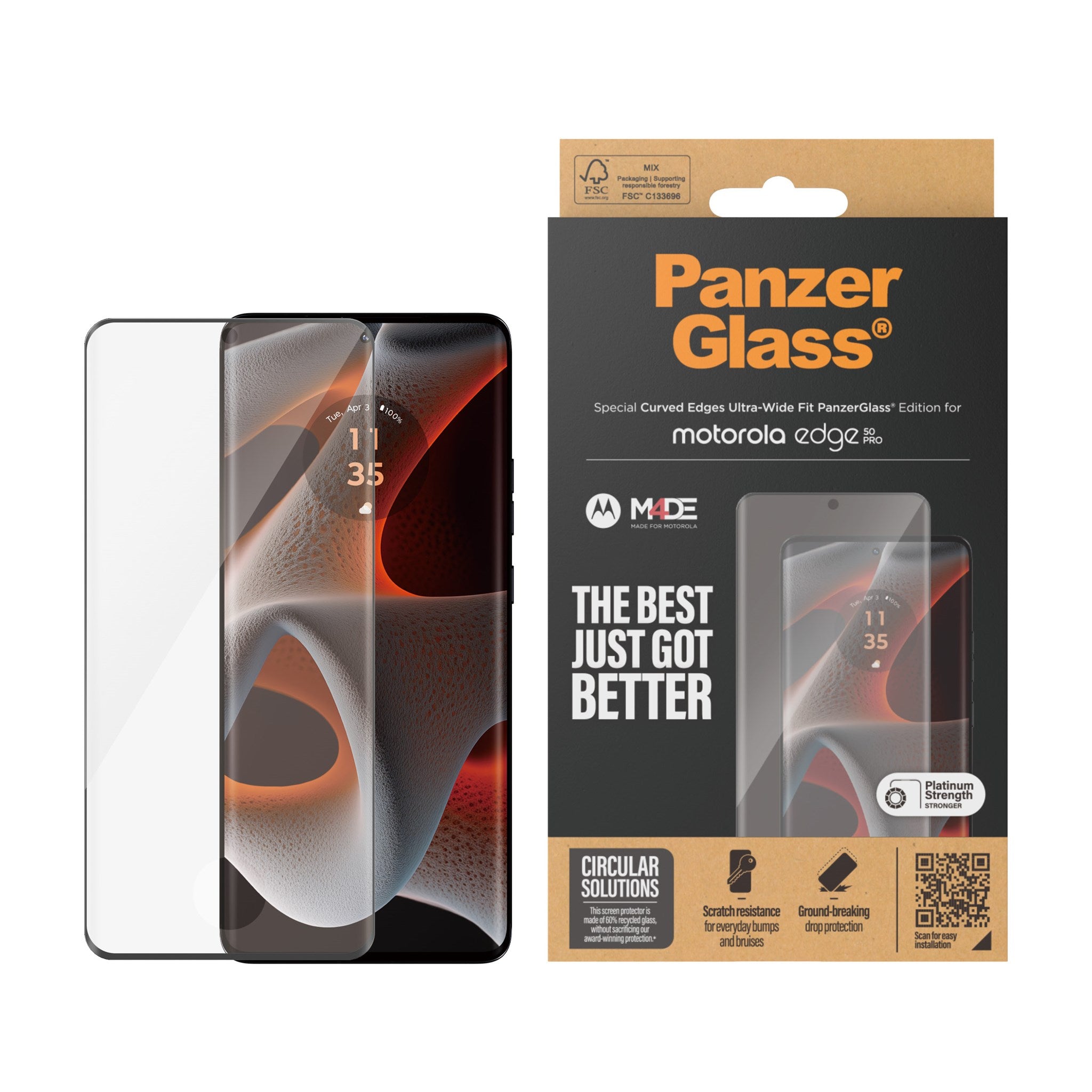 PanzerGlass® Screen Protector Motorola Edge 50 Pro | Ultra | Ultra-Wide Fit