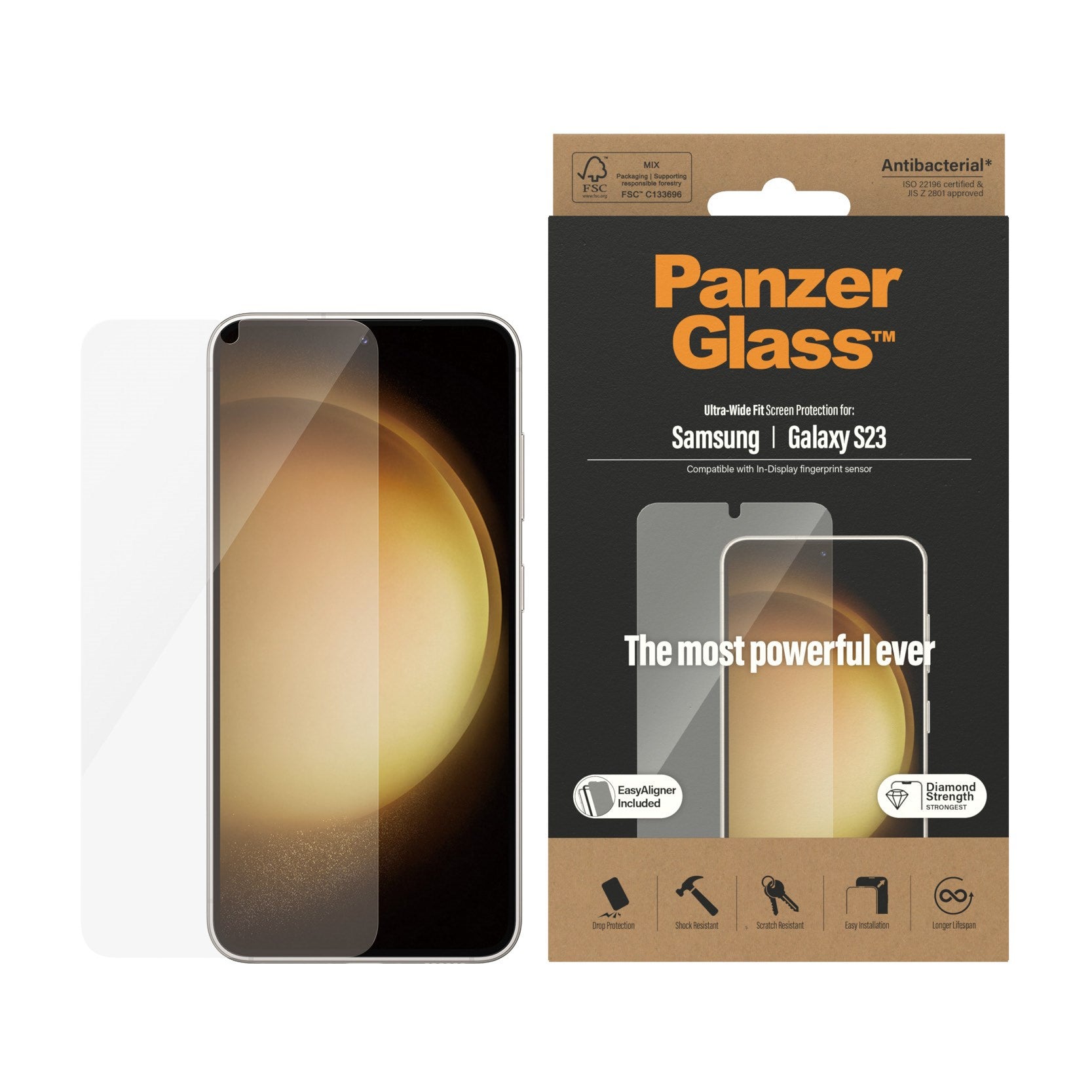 PanzerGlass® Screen Protector Samsung Galaxy S23 | Ultra-Wide Fit w. EasyAligner