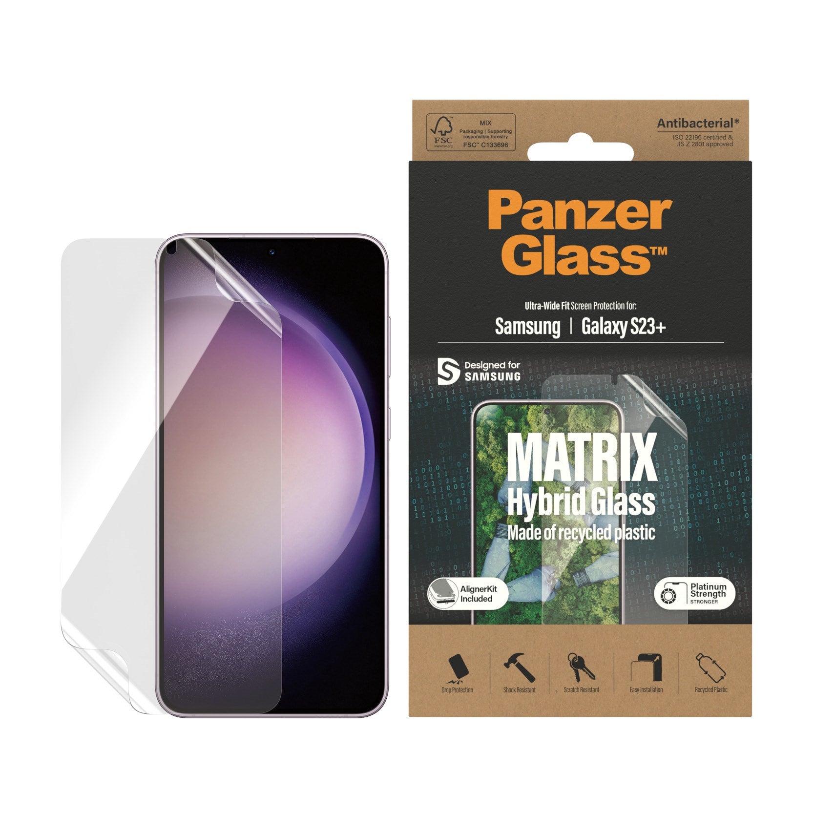 PanzerGlass® ECO MATRIX Screen Protector Samsung Galaxy S23+ | Ultra-Wide Fit w. AlignerKit