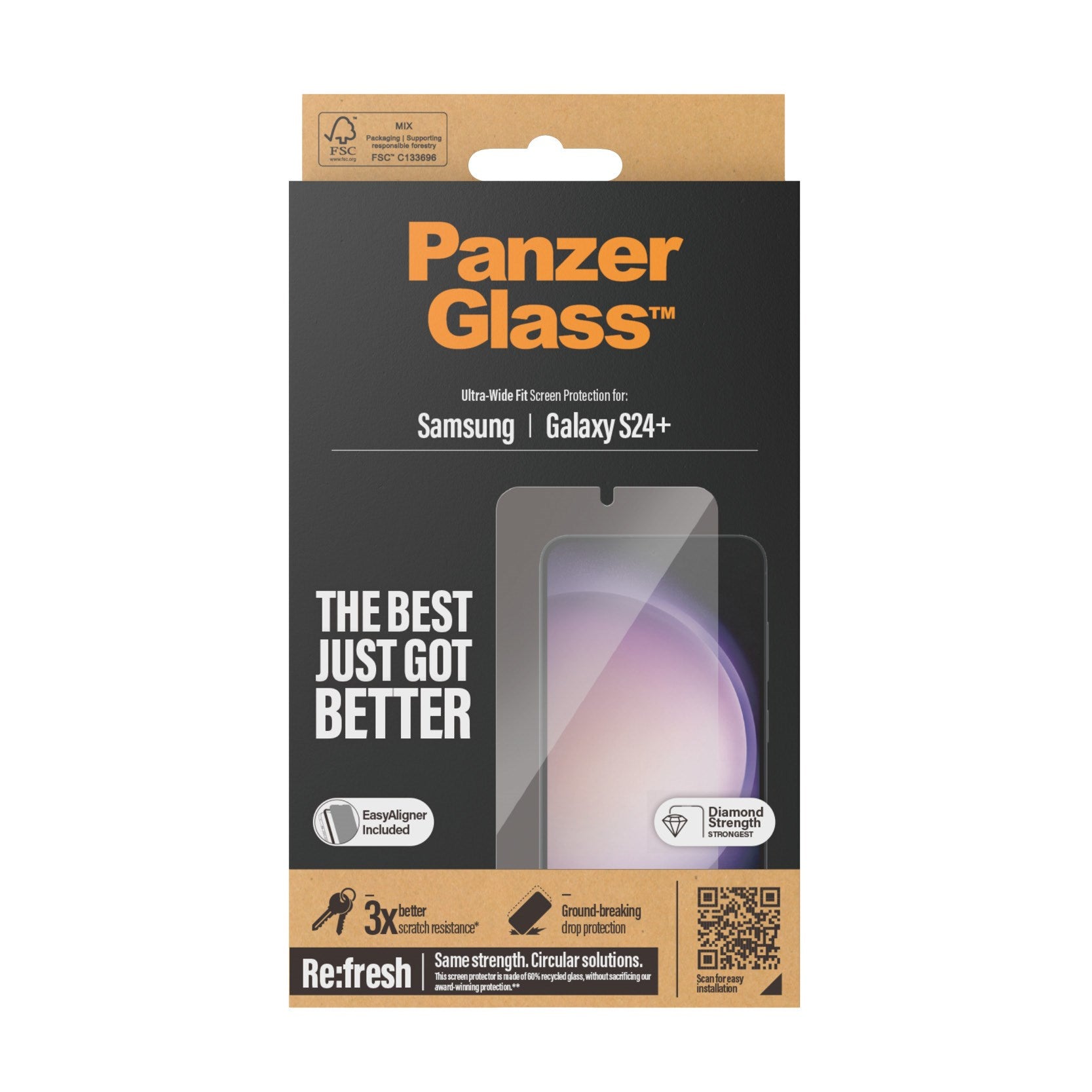 PanzerGlass® Screen Protector Samsung Galaxy S24+ | Ultra-Wide Fit w. EasyAligner