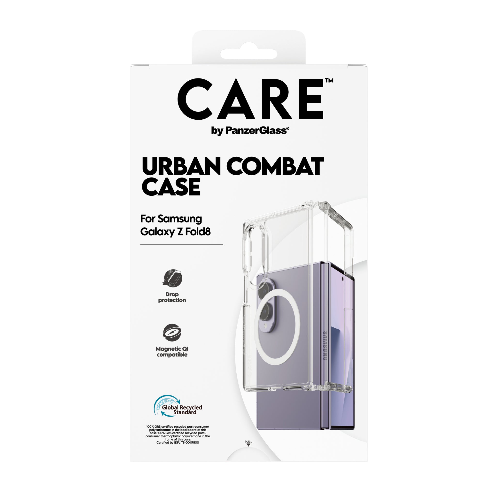 CARE™ by PanzerGlass® Urban Combat Case Transparent w. White Qi Samsung new Fold7