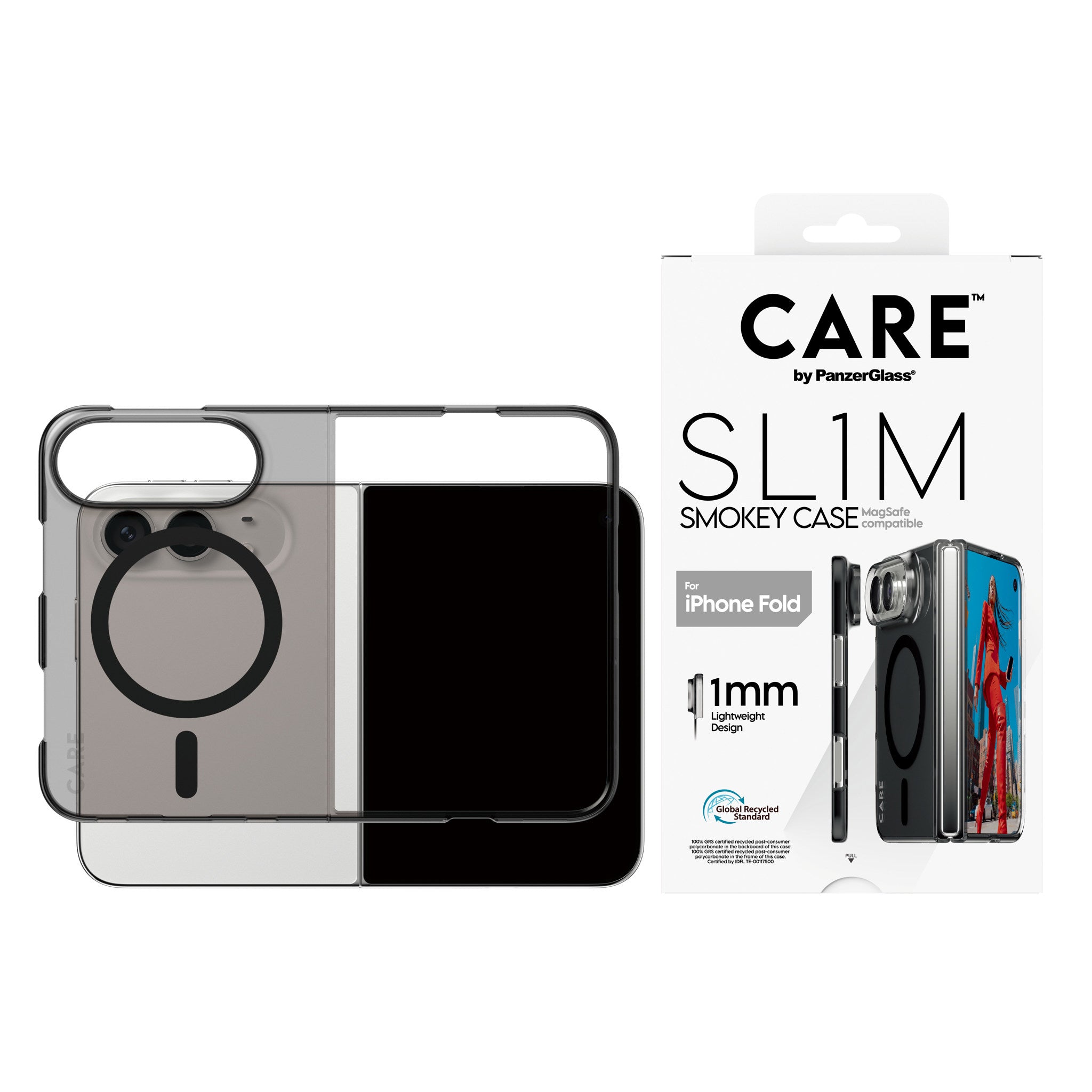 CARE™ by PanzerGlass® SL1M Case Smokey w. Black MagSafe iPhone 2026 Fold