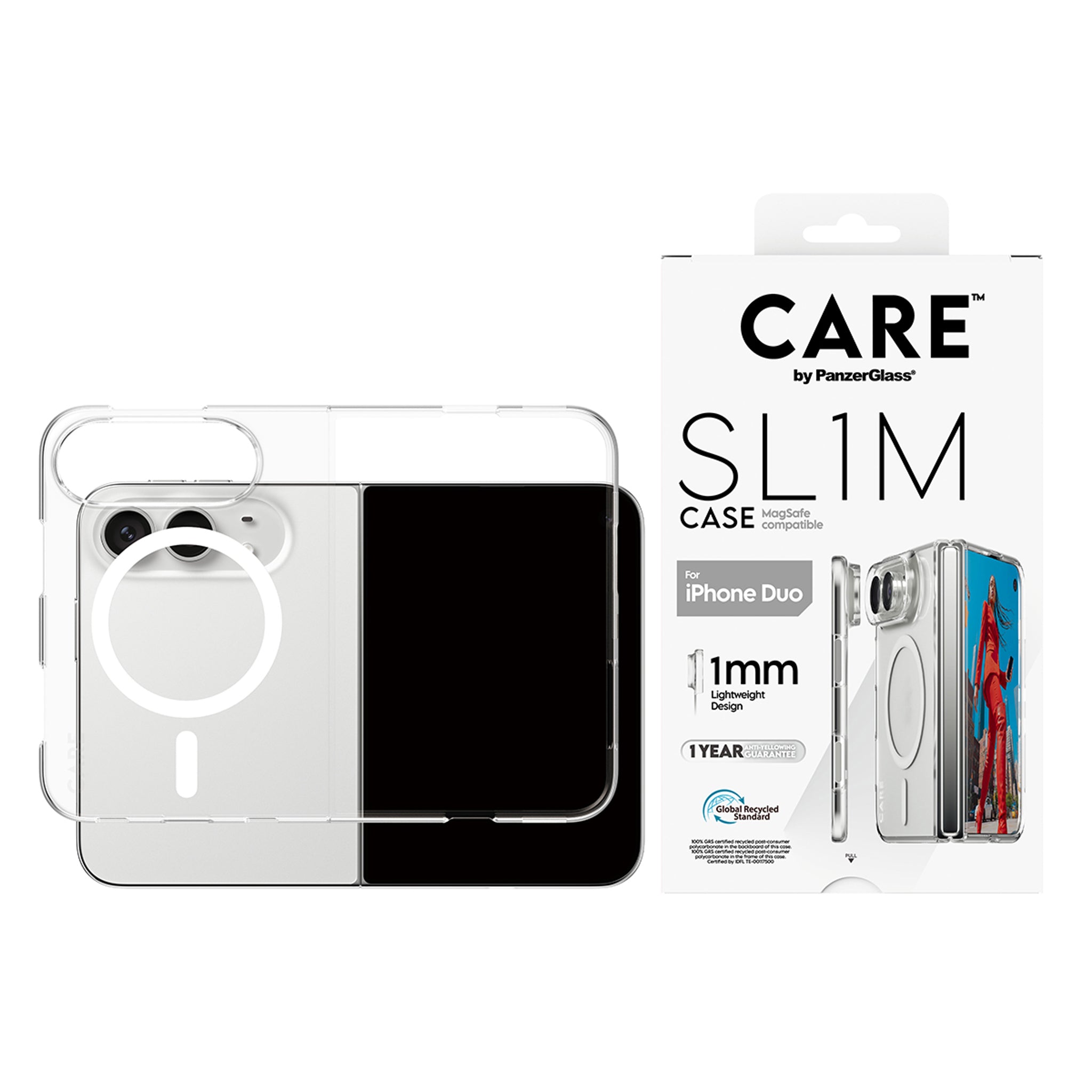 CARE™ by PanzerGlass® SL1M Case Transparent w. White MagSafe iPhone Duo