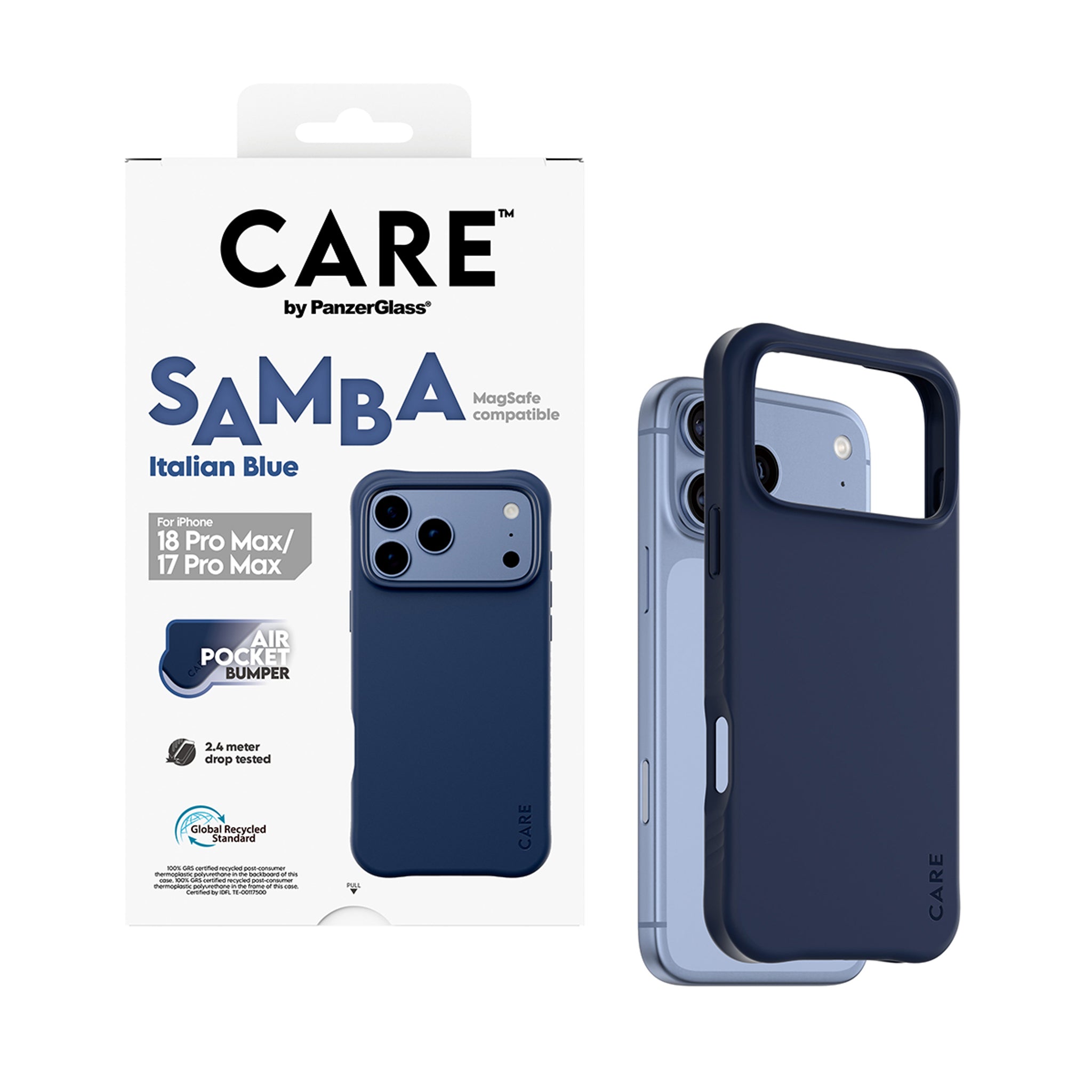 CARE™ by PanzerGlass® Samba Case Italian Blue w. MagSafe iPhone 18 Pro Max | 17 Pro Max