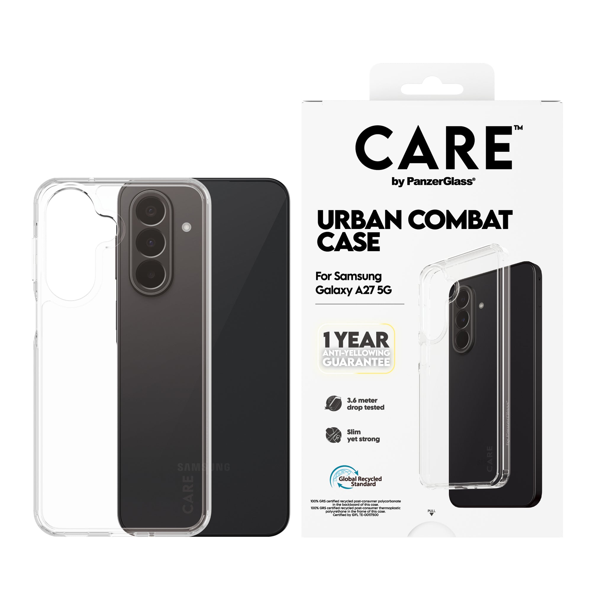 CARE™ by PanzerGlass® Urban Combat Case Transparent w. Clear Frame Samsung Galaxy A27