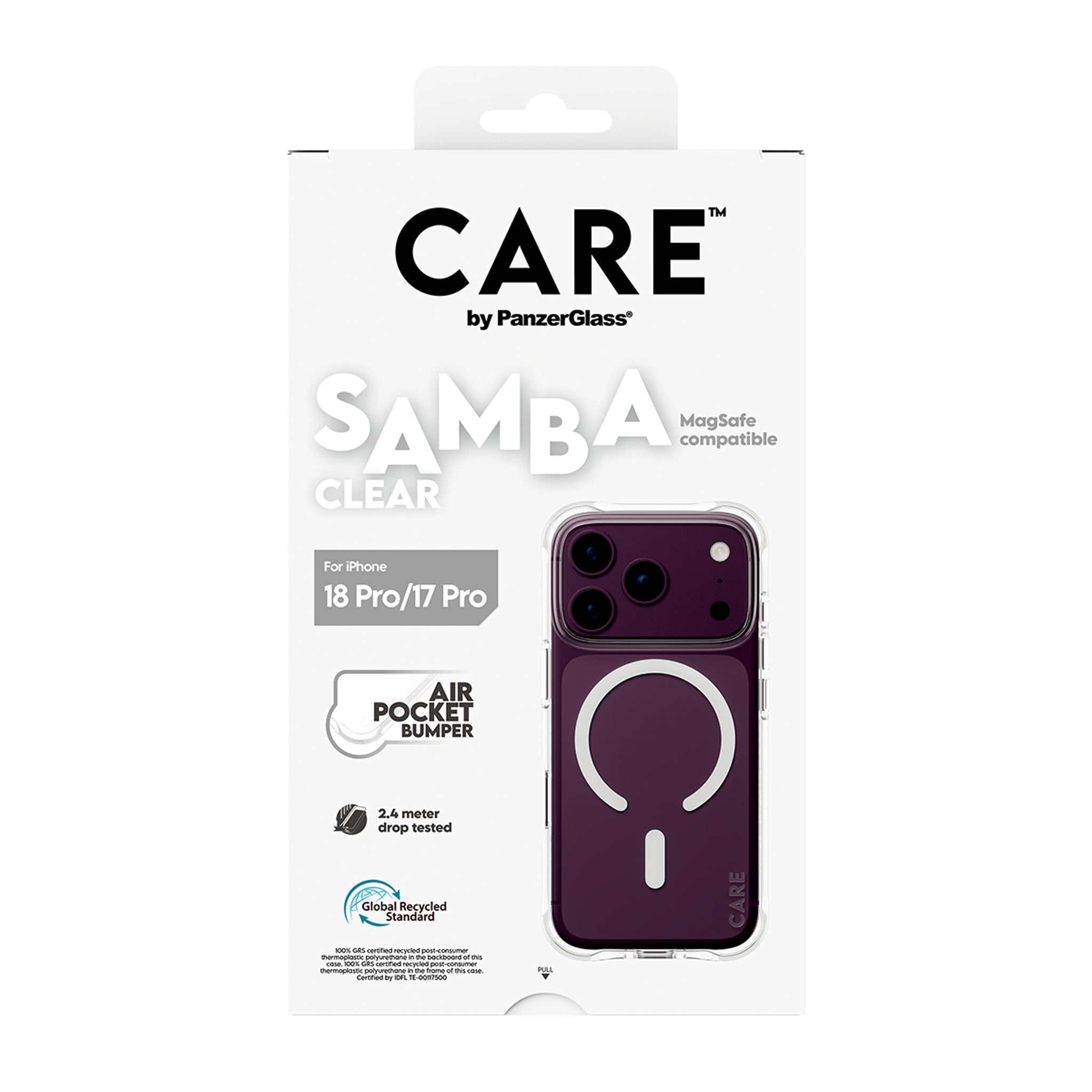 CARE™ by PanzerGlass® Samba Case Transparent w. White MagSafe iPhone 18 Pro | 17 Pro