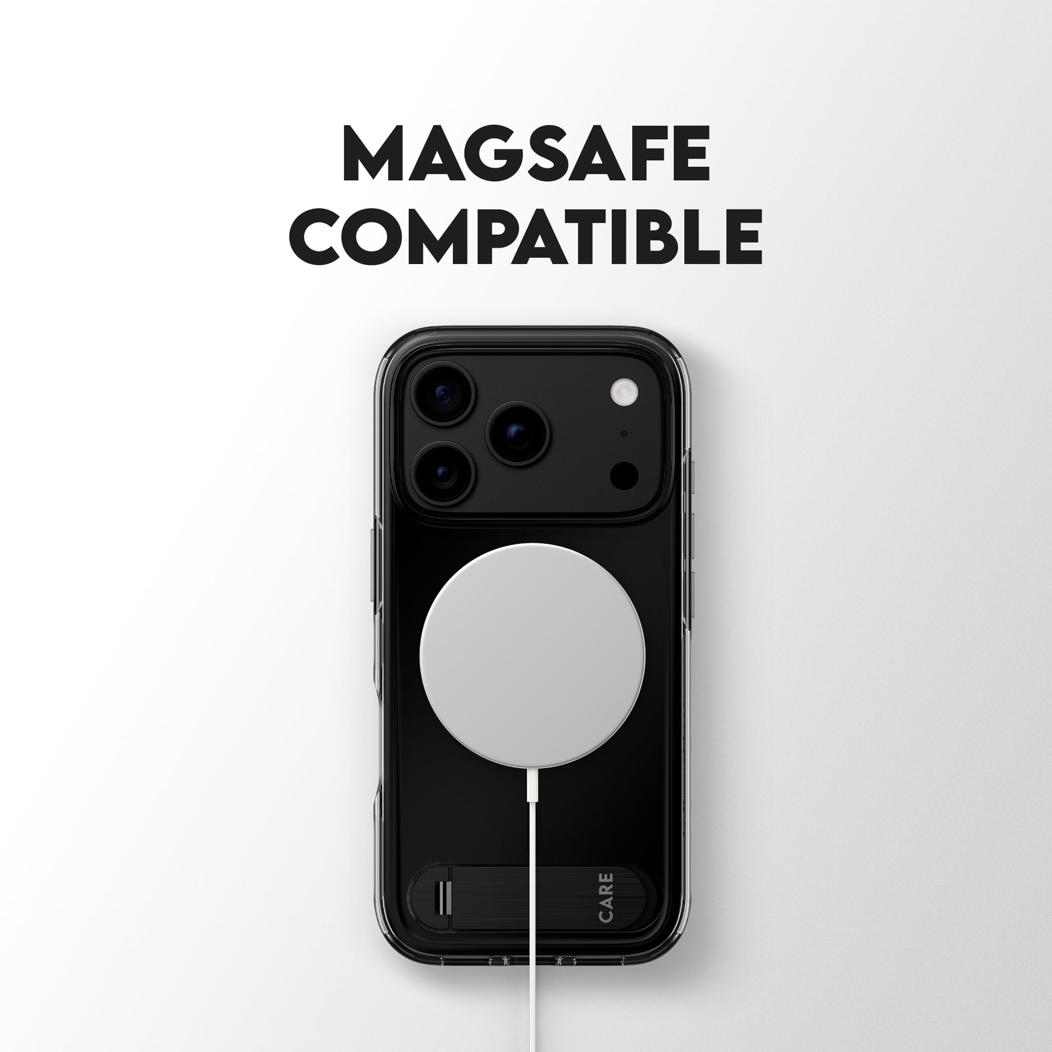 CARE™ by PanzerGlass® Kickstand Case Smokey w. Black MagSafe iPhone 18 Pro | 17 Pro