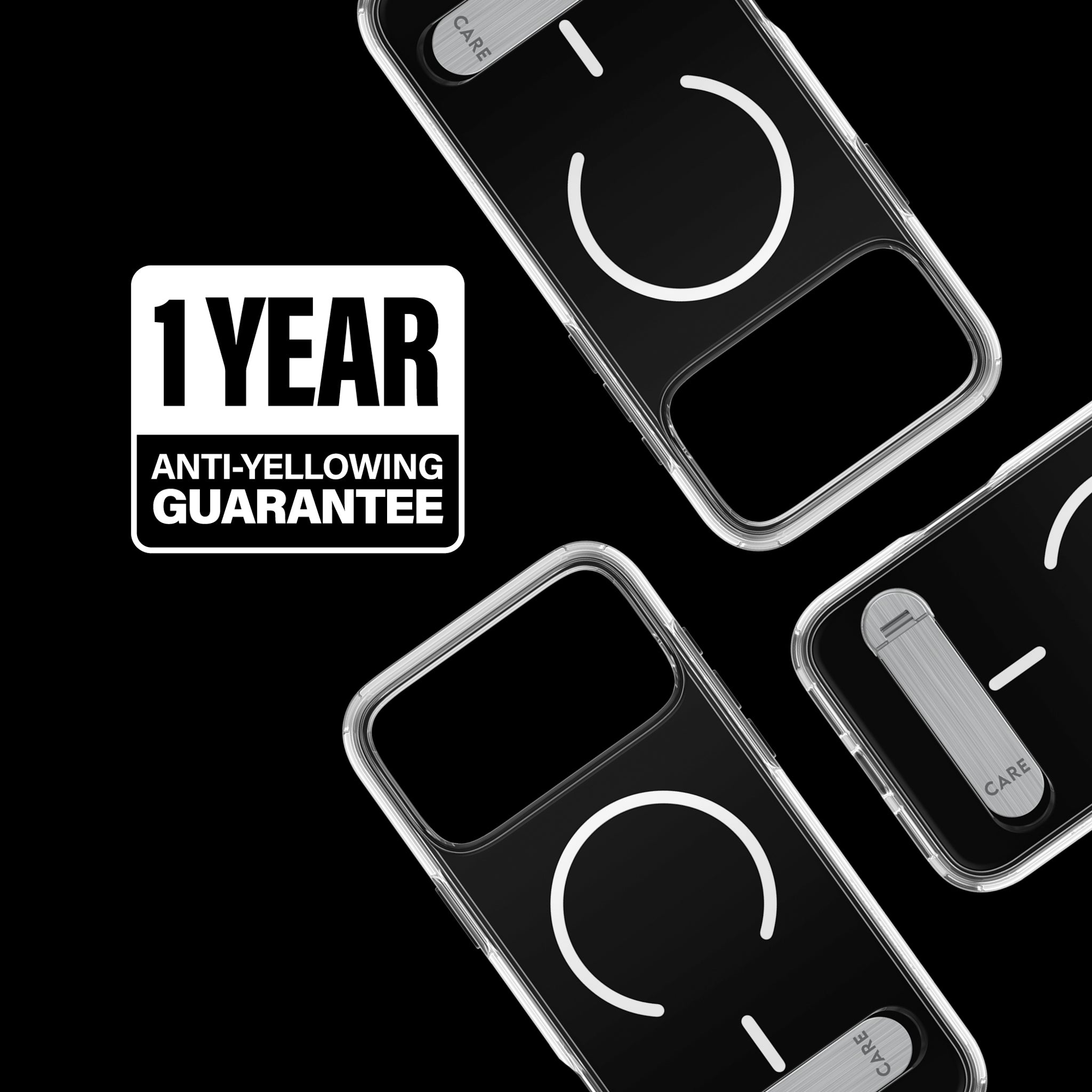 CARE™ by PanzerGlass® Kickstand Case Transparent w. White MagSafe iPhone 18 Pro | 17 Pro
