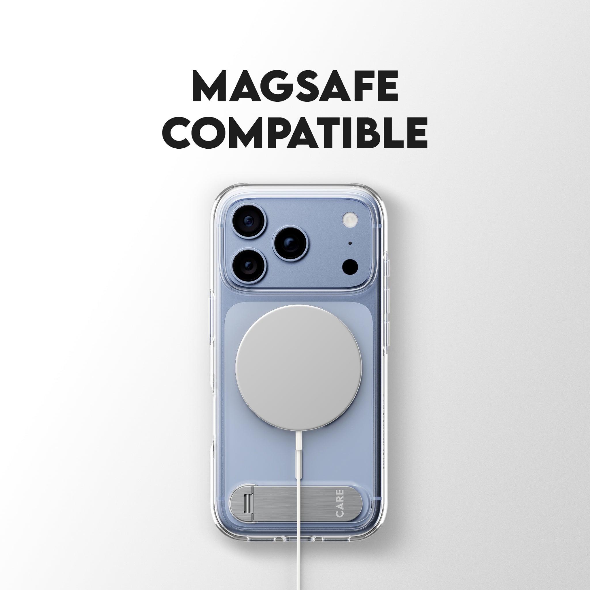 CARE™ by PanzerGlass® Kickstand Case Transparent w. White MagSafe iPhone 18 Pro | 17 Pro