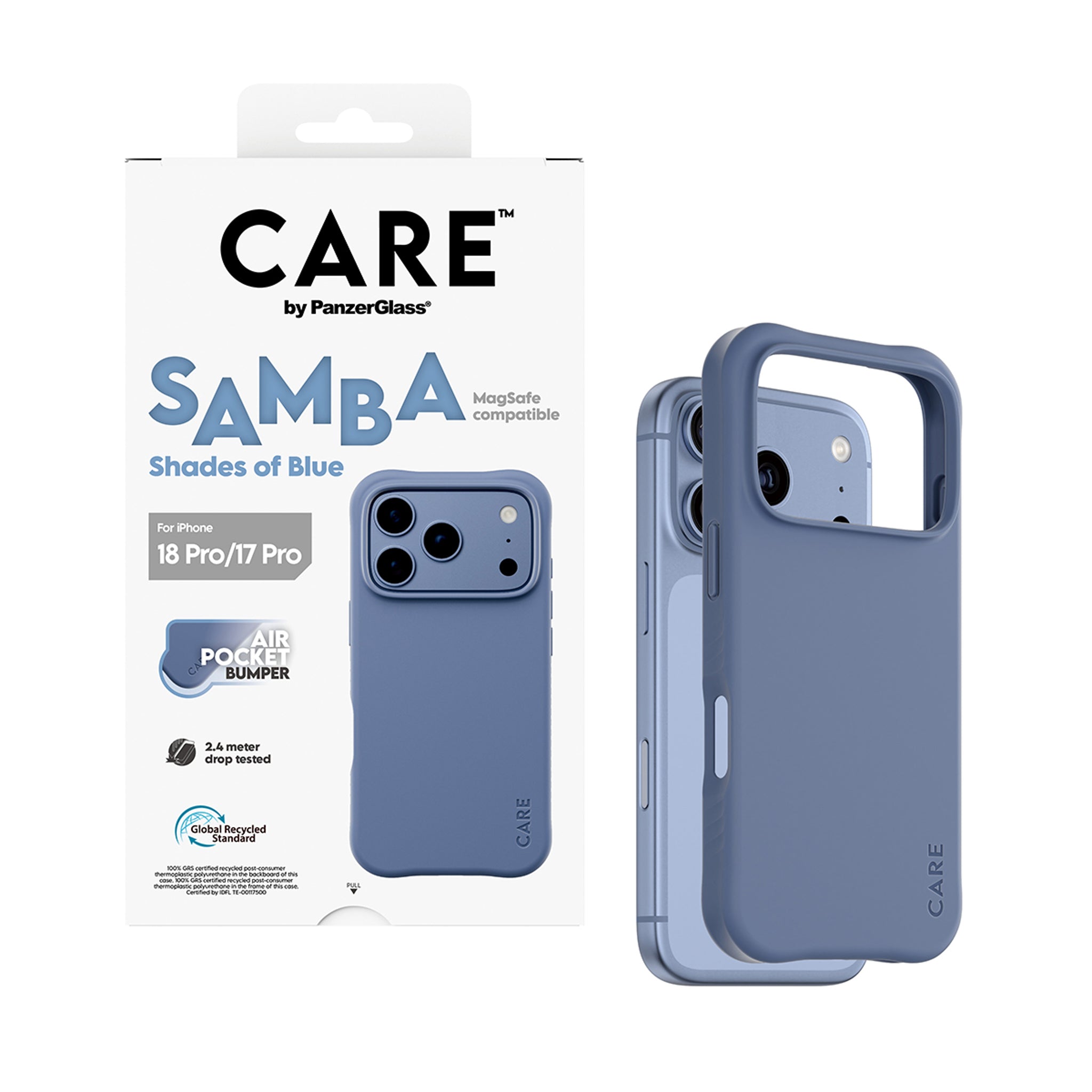 CARE™ by PanzerGlass® Samba Case Shades of Blue w. MagSafe iPhone 18 Pro | 17 Pro