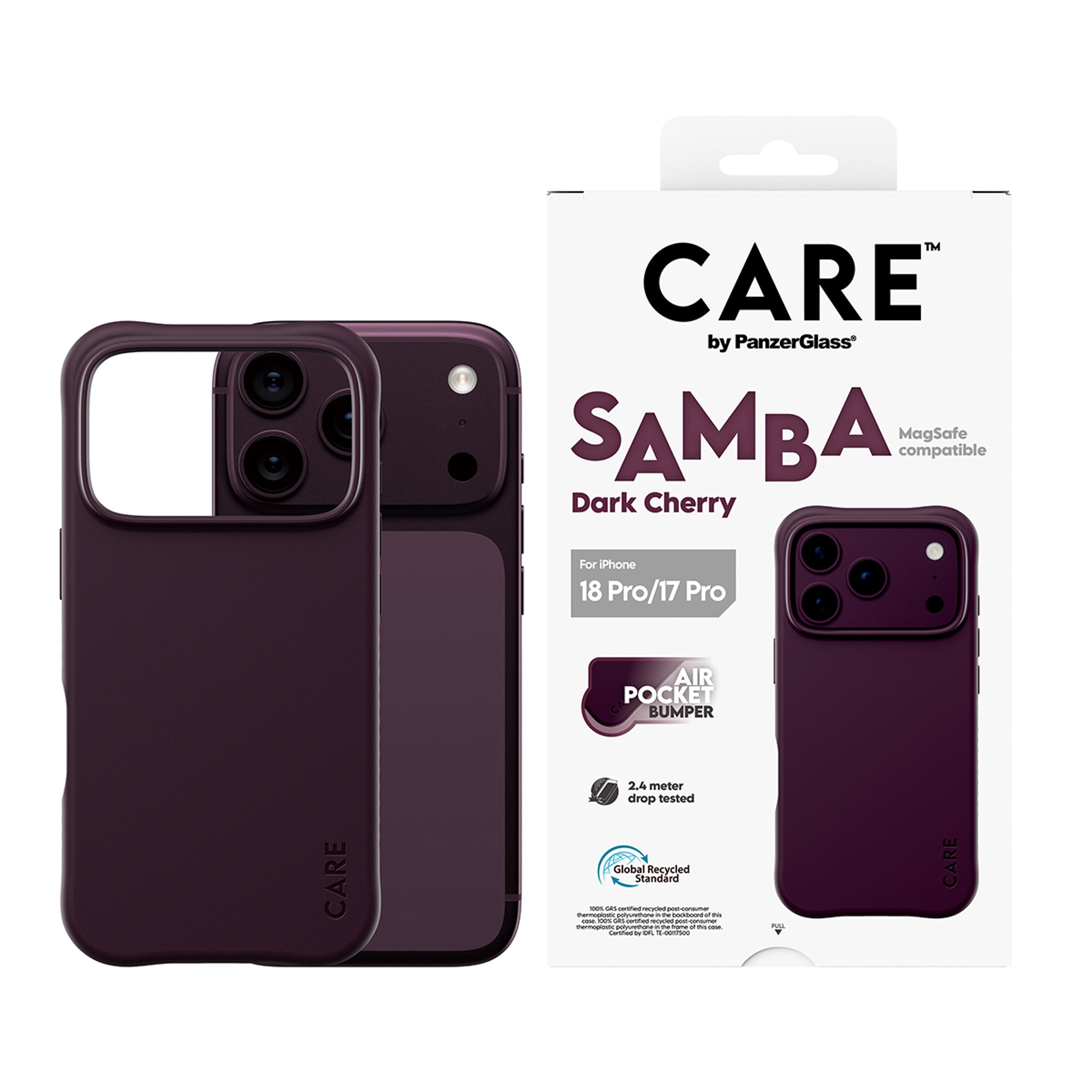 CARE™ by PanzerGlass® Samba Case Dark Cherry w. MagSafe iPhone 18 Pro | 17 Pro