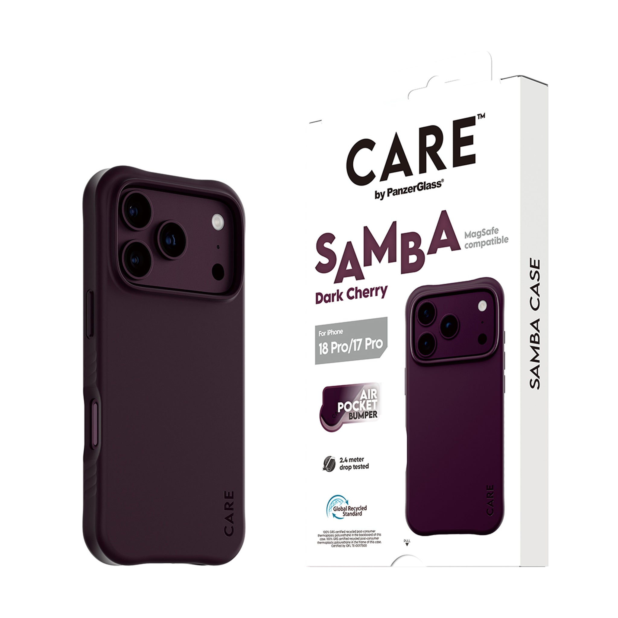 CARE™ by PanzerGlass® Samba Case Dark Cherry w. MagSafe iPhone 18 Pro | 17 Pro