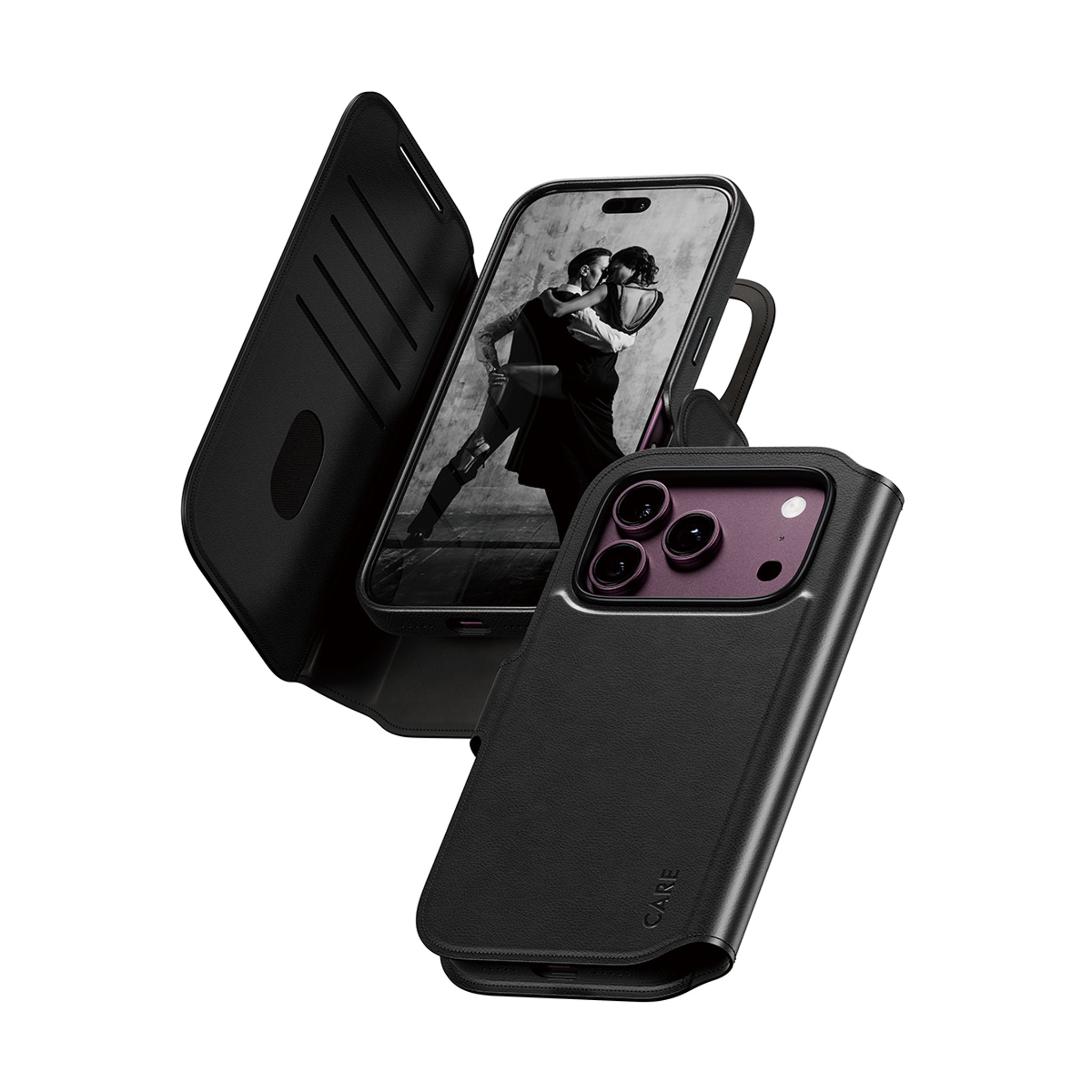 CARE™ by PanzerGlass® Tango 2-in-1 Wallet Case Black w. MagSafe iPhone 18 Pro | 17 Pro