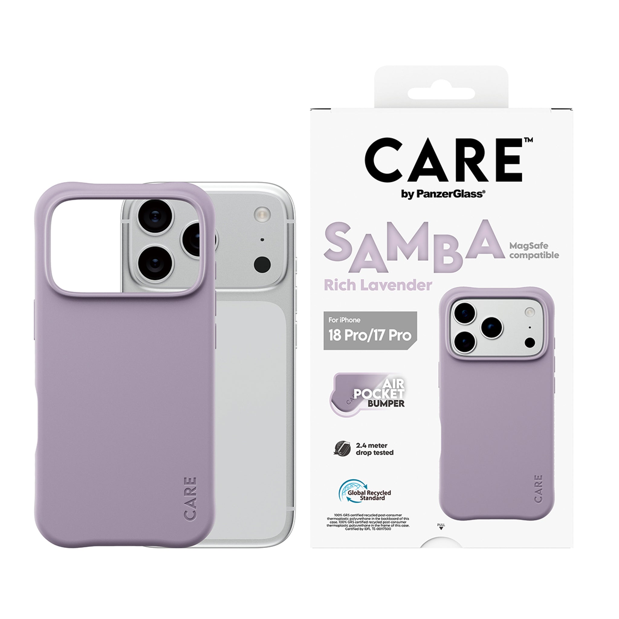 CARE™ by PanzerGlass® Samba Case Rich Lavender w. White MagSafe iPhone 18 Pro | 17 Pro