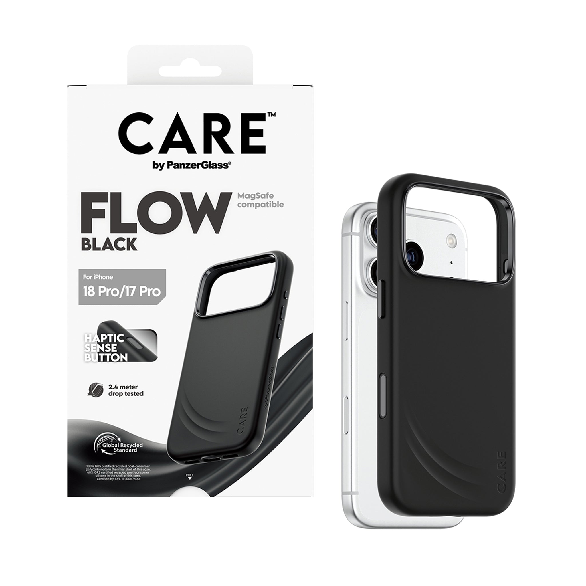 CARE™ by PanzerGlass® Flow Case Black w. MagSafe iPhone 18 Pro | 17 Pro