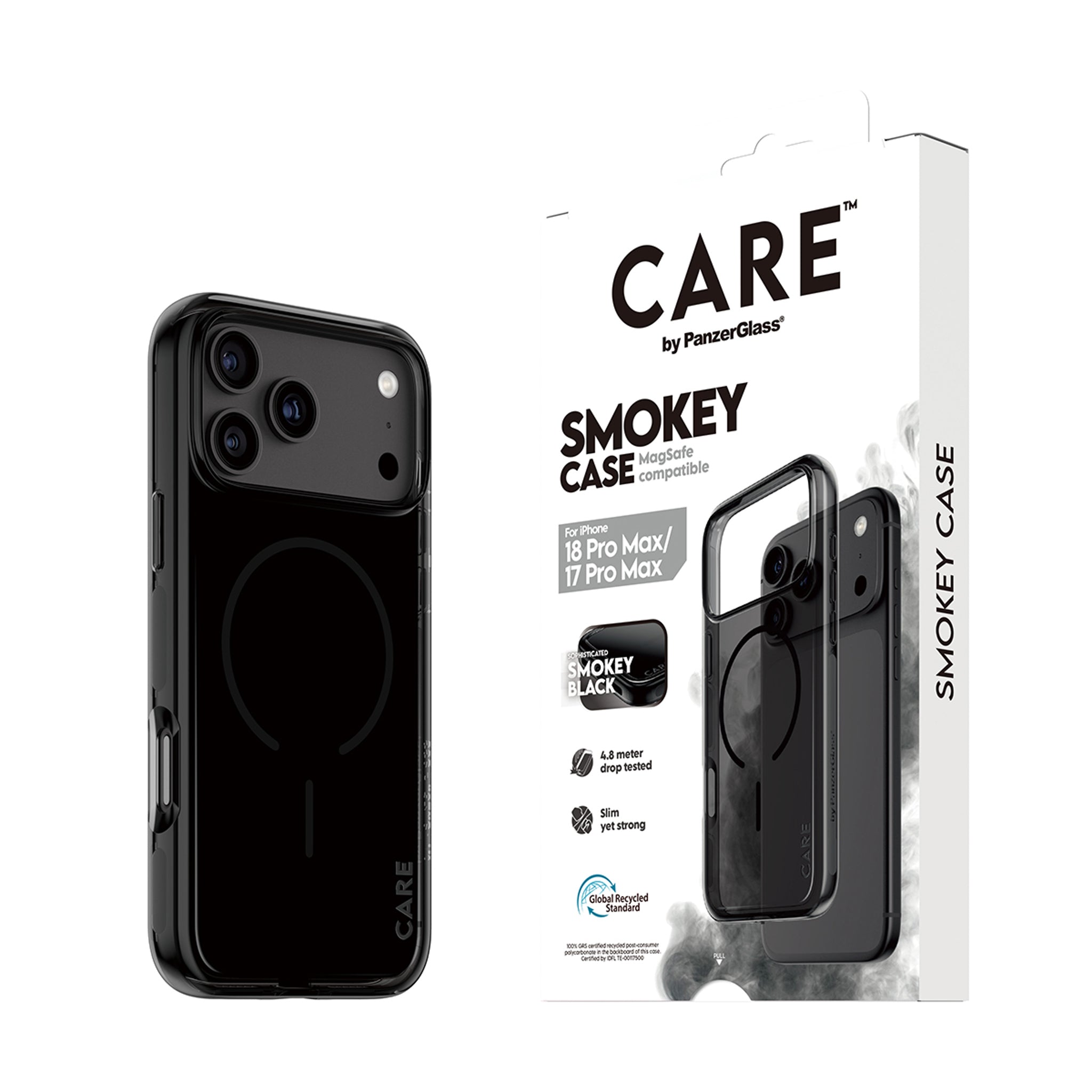 CARE™ by PanzerGlass® Smokey Case w. Black MagSafe iPhone 18 Pro Max | 17 Pro Max