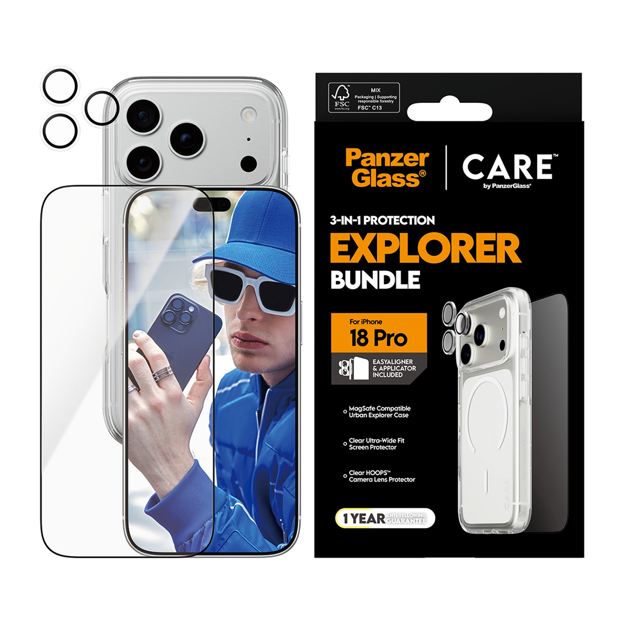 PanzerGlass® | CARE™ by PanzerGlass® Flagship 3-in-1 Bundle iPhone 18 Pro