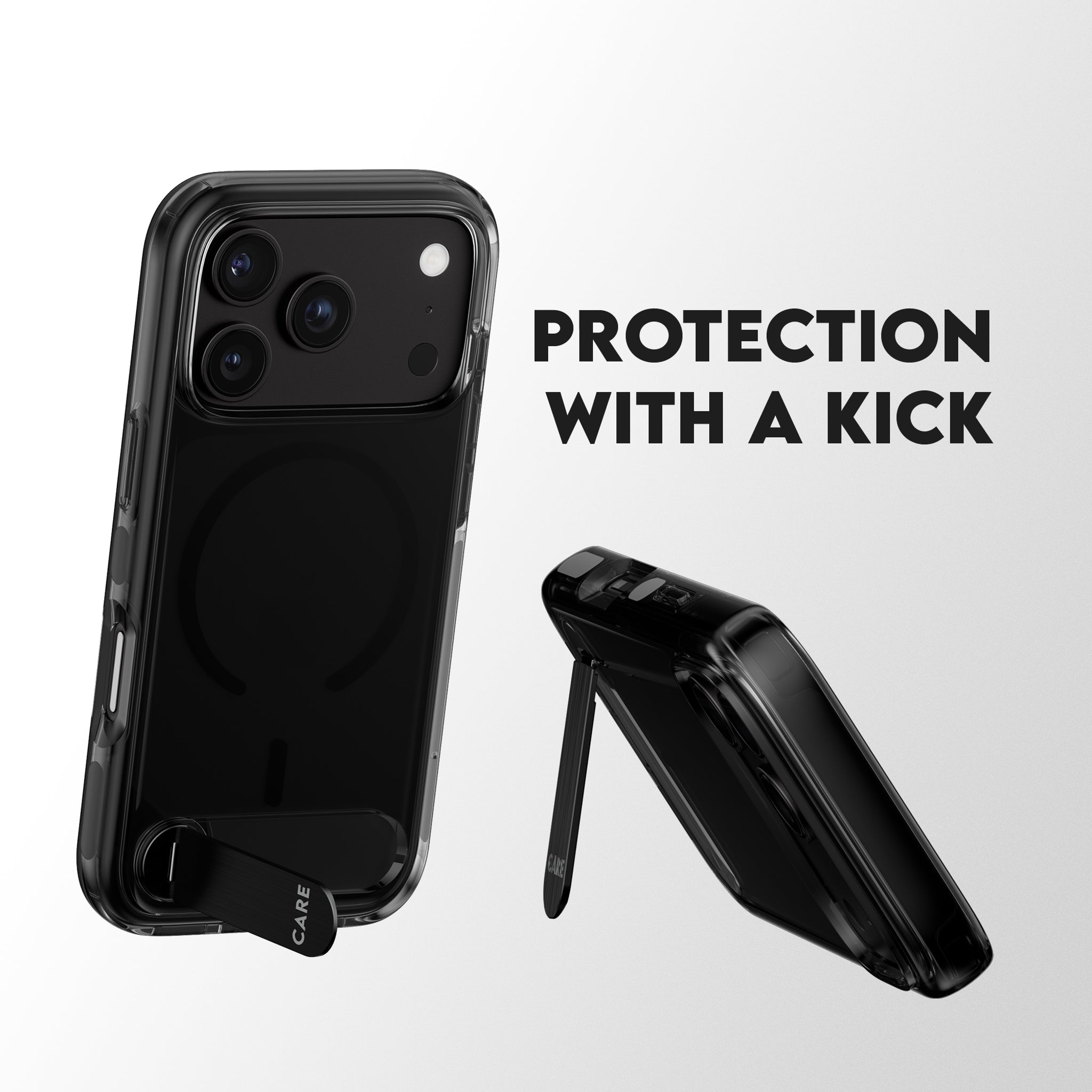 CARE™ by PanzerGlass® Kickstand Case Smokey w. Black MagSafe iPhone 18 Pro Max | 17 Pro Max