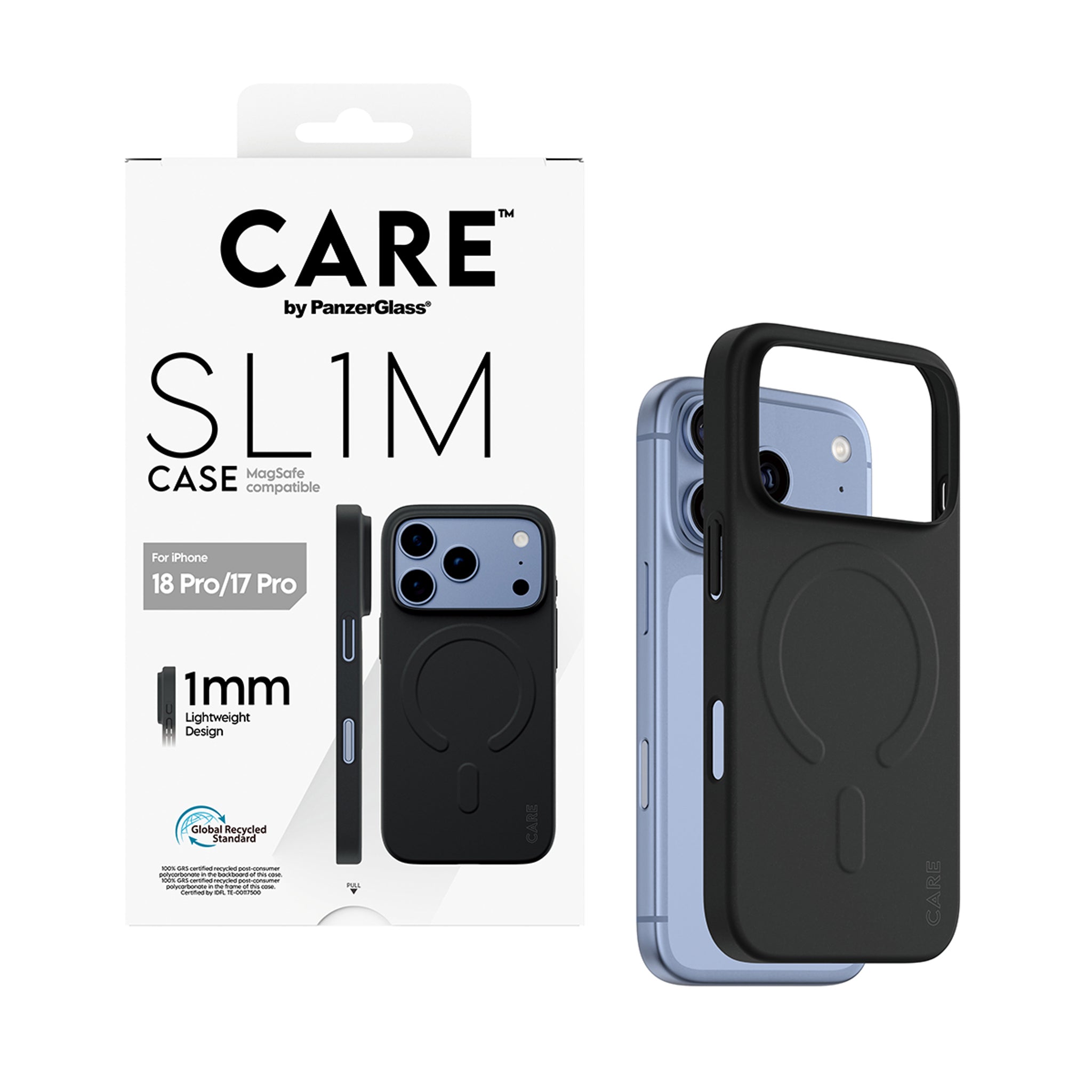 CARE™ by PanzerGlass® SL1M Case Black w. MagSafe iPhone 18 Pro | 17 Pro