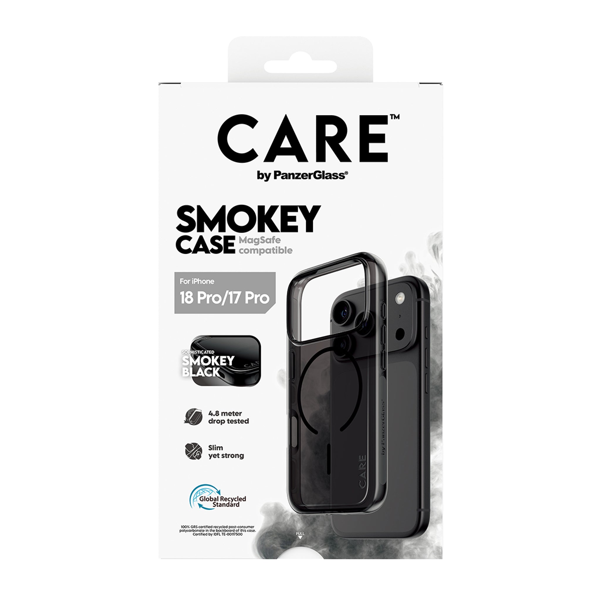 CARE™ by PanzerGlass® Smokey Case w. Black MagSafe iPhone 18 Pro | 17 Pro