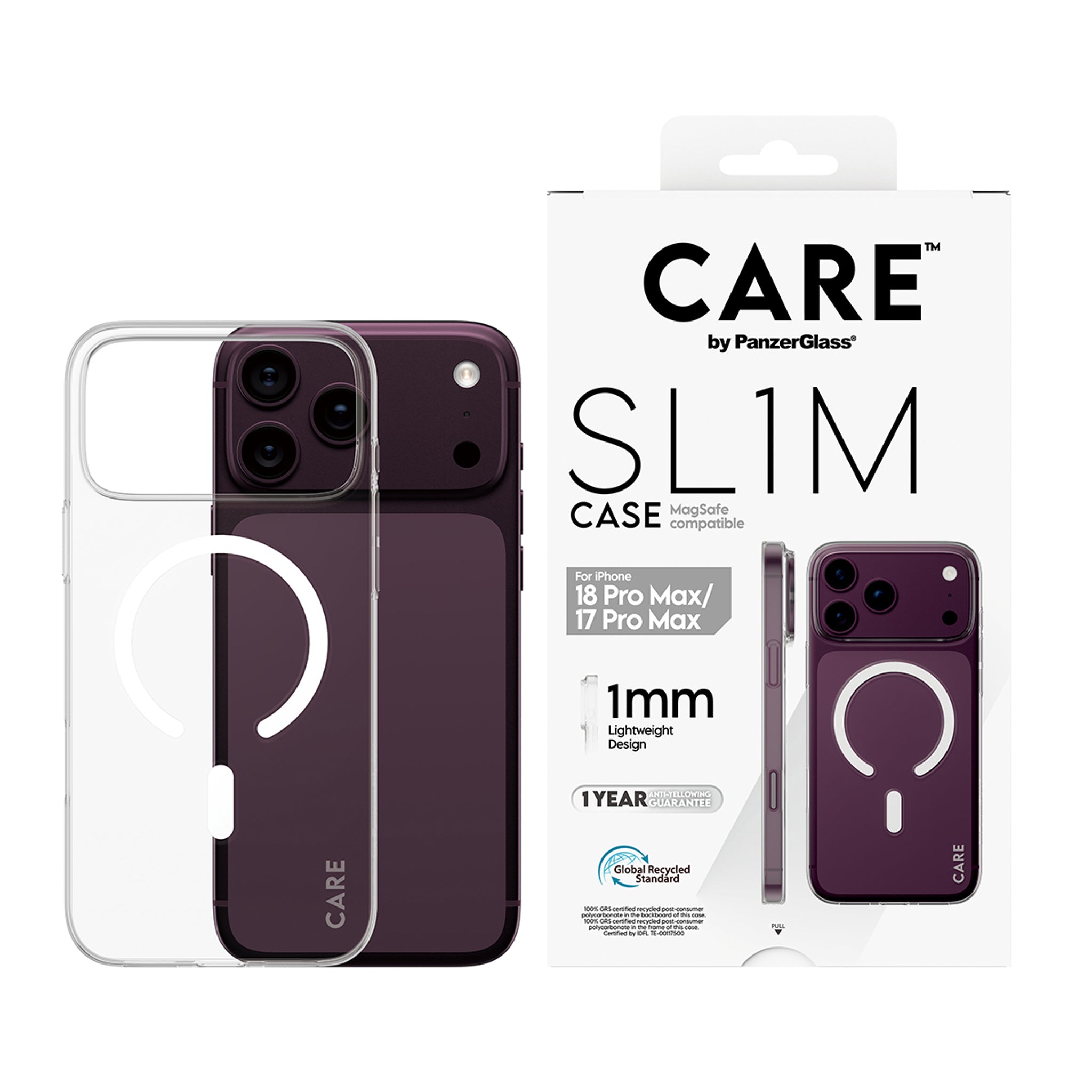 CARE™ by PanzerGlass® SL1M Case Transparent w. MagSafe iPhone 18 Pro Max | 17 Pro Max