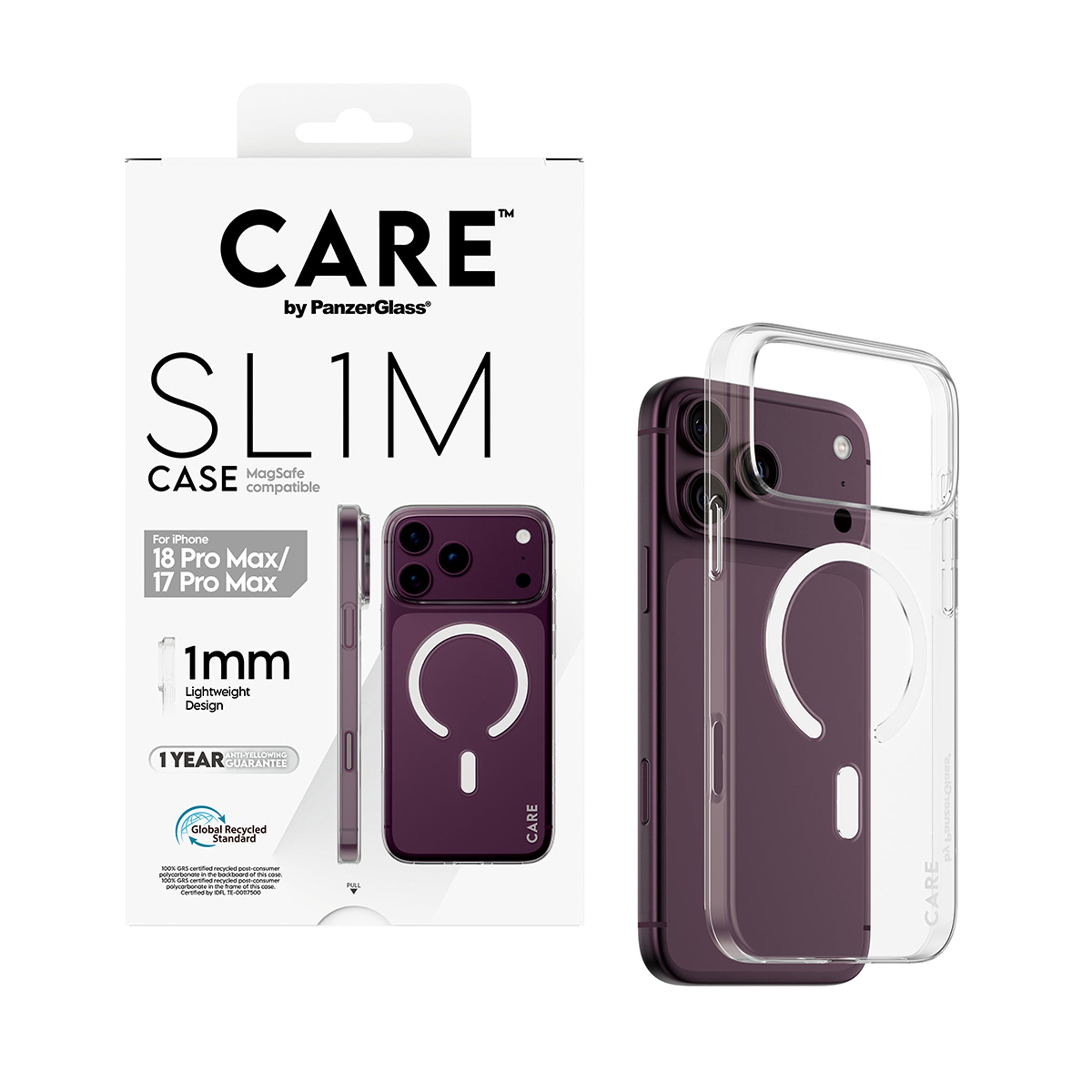 CARE™ by PanzerGlass® SL1M Case Transparent w. MagSafe iPhone 18 Pro Max | 17 Pro Max