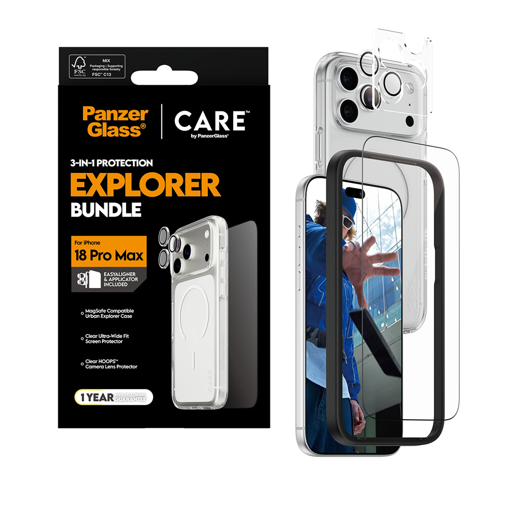 PanzerGlass® | CARE™ by PanzerGlass® Flagship 3-in-1 Bundle iPhone 18 Pro Max