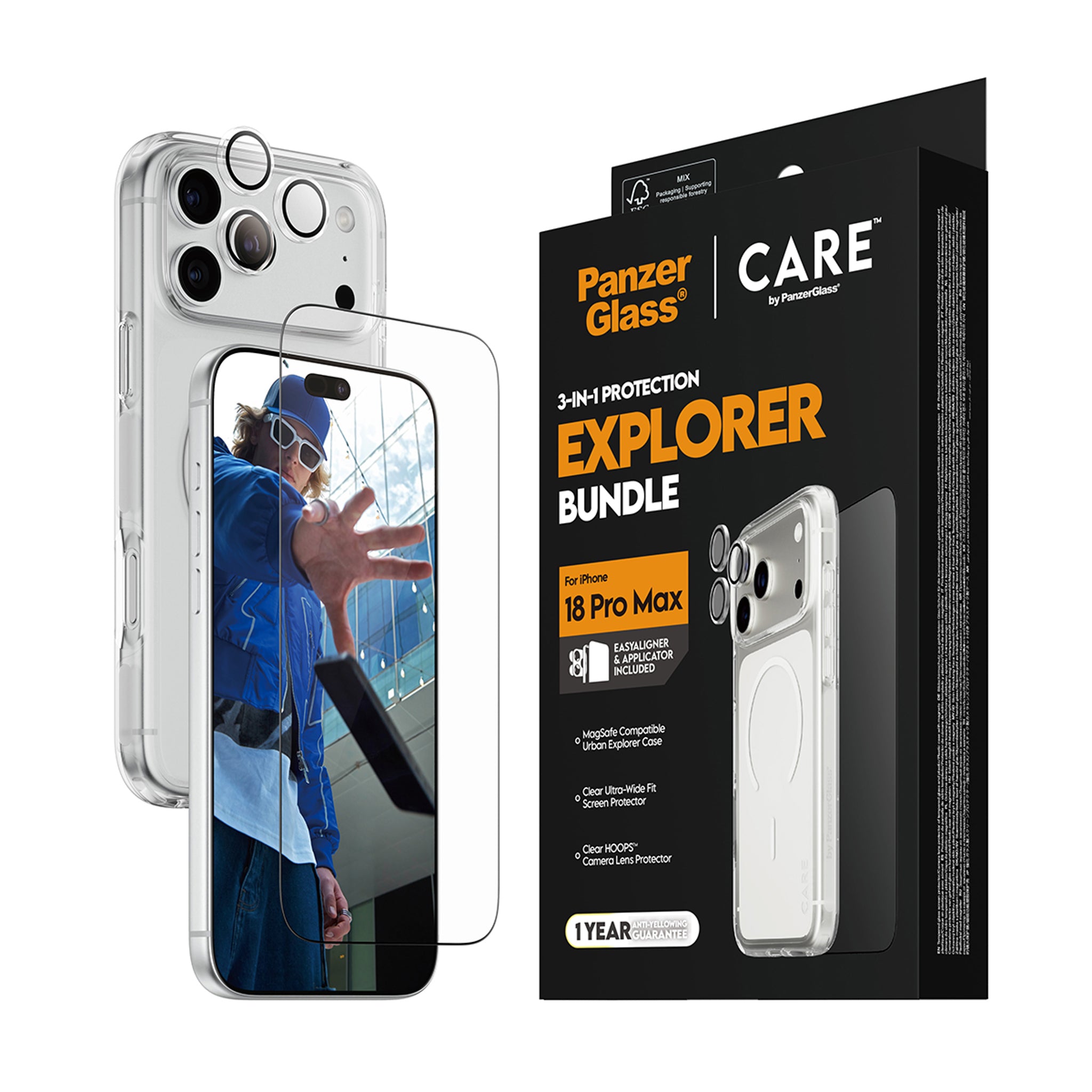 PanzerGlass® | CARE™ by PanzerGlass® Flagship 3-in-1 Bundle iPhone 18 Pro Max