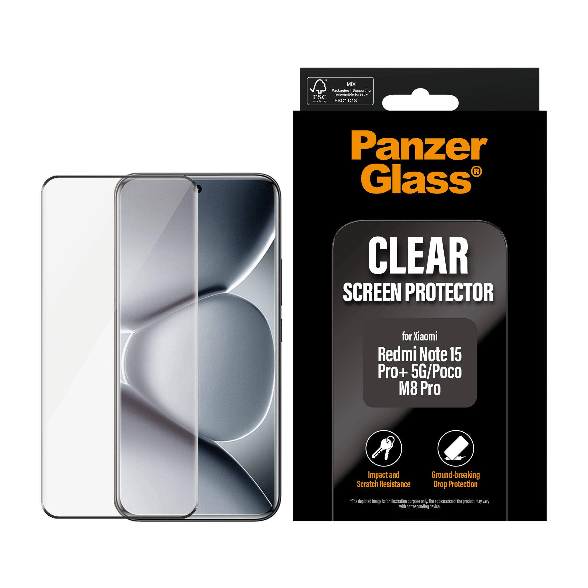 PanzerGlass® Screen Protector Xiaomi Redmi Note 15 Pro+ 5G | Poco M8 Pro | Ultra-Wide Fit