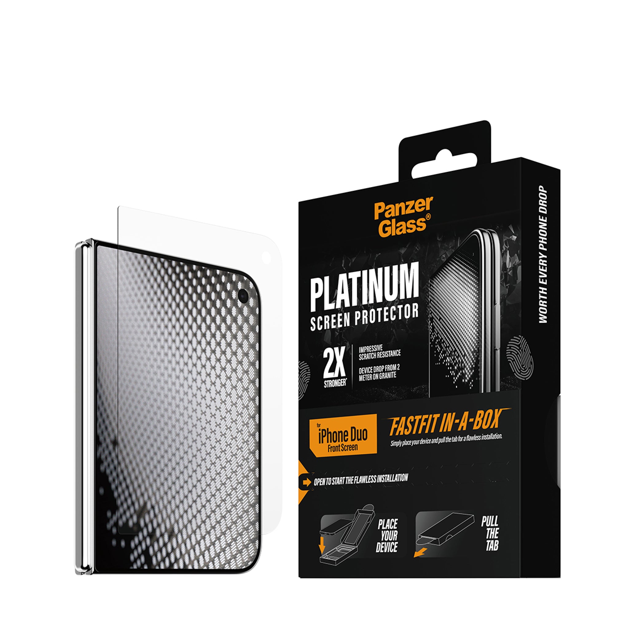 PanzerGlass® Platinum Front Screen Protector iPhone Duo | FRAME FIT w. FASTFIT IN-A-BOX