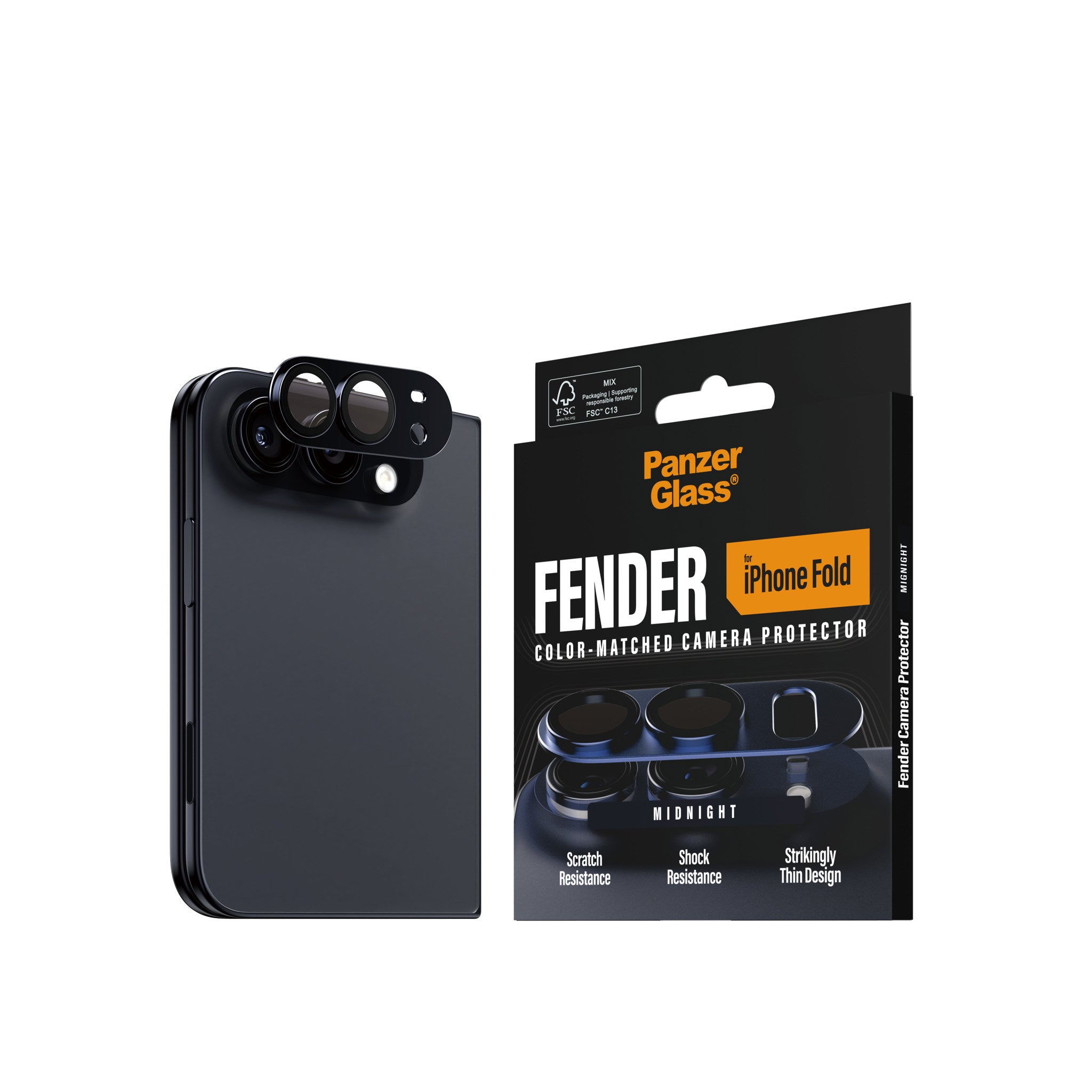 PanzerGlass® Fender Camera Lens Protector Midnight iPhone 2026 Fold