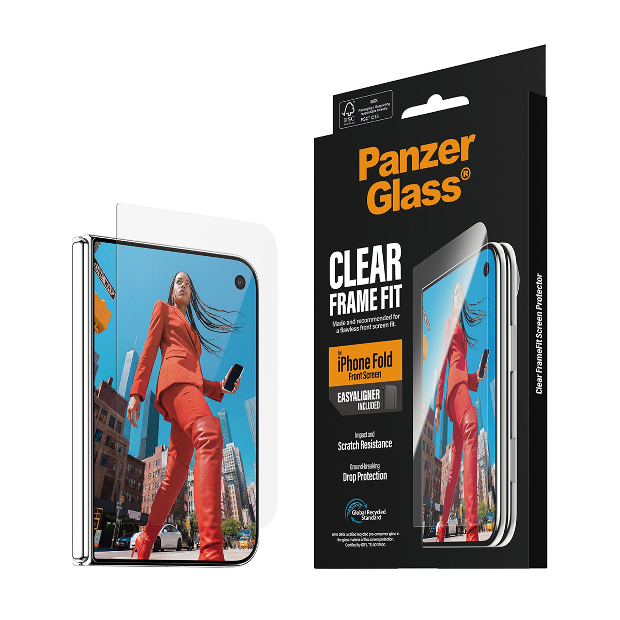 PanzerGlass® Front Screen Protector iPhone 2026 Fold | FRAME FIT w. EasyAligner