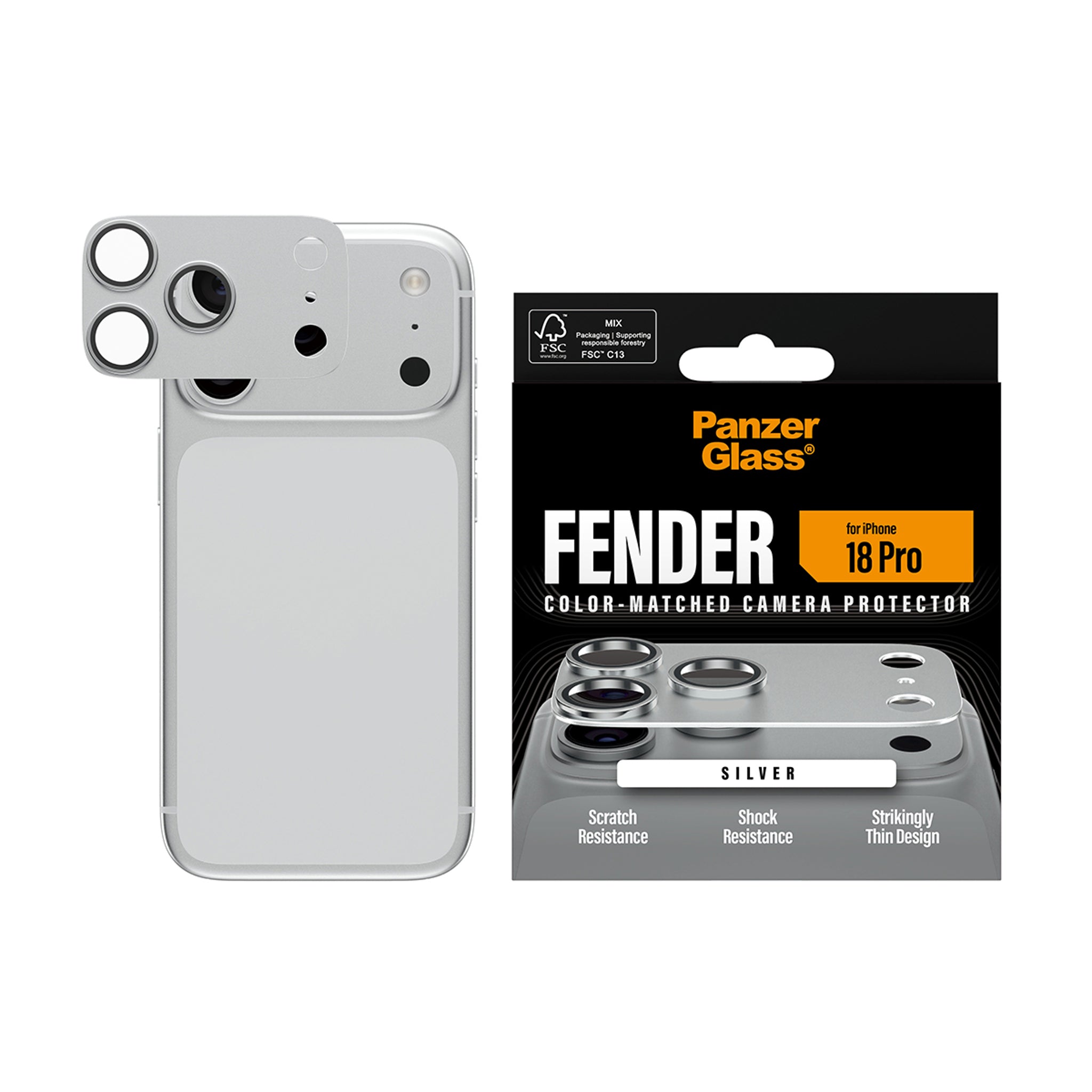 PanzerGlass® Fender Camera Protector Silver iPhone 18 Pro
