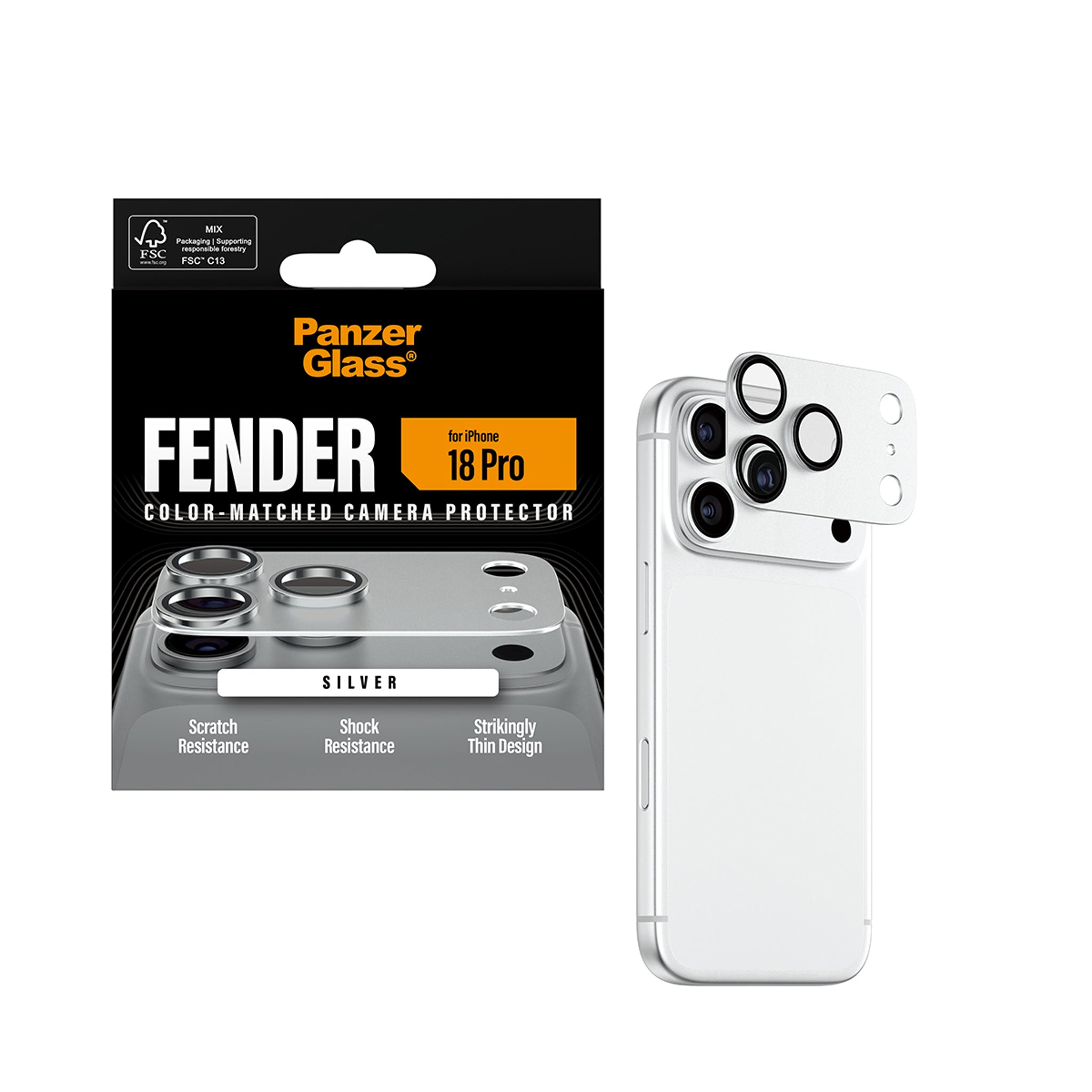 PanzerGlass® Fender Camera Protector Silver iPhone 18 Pro