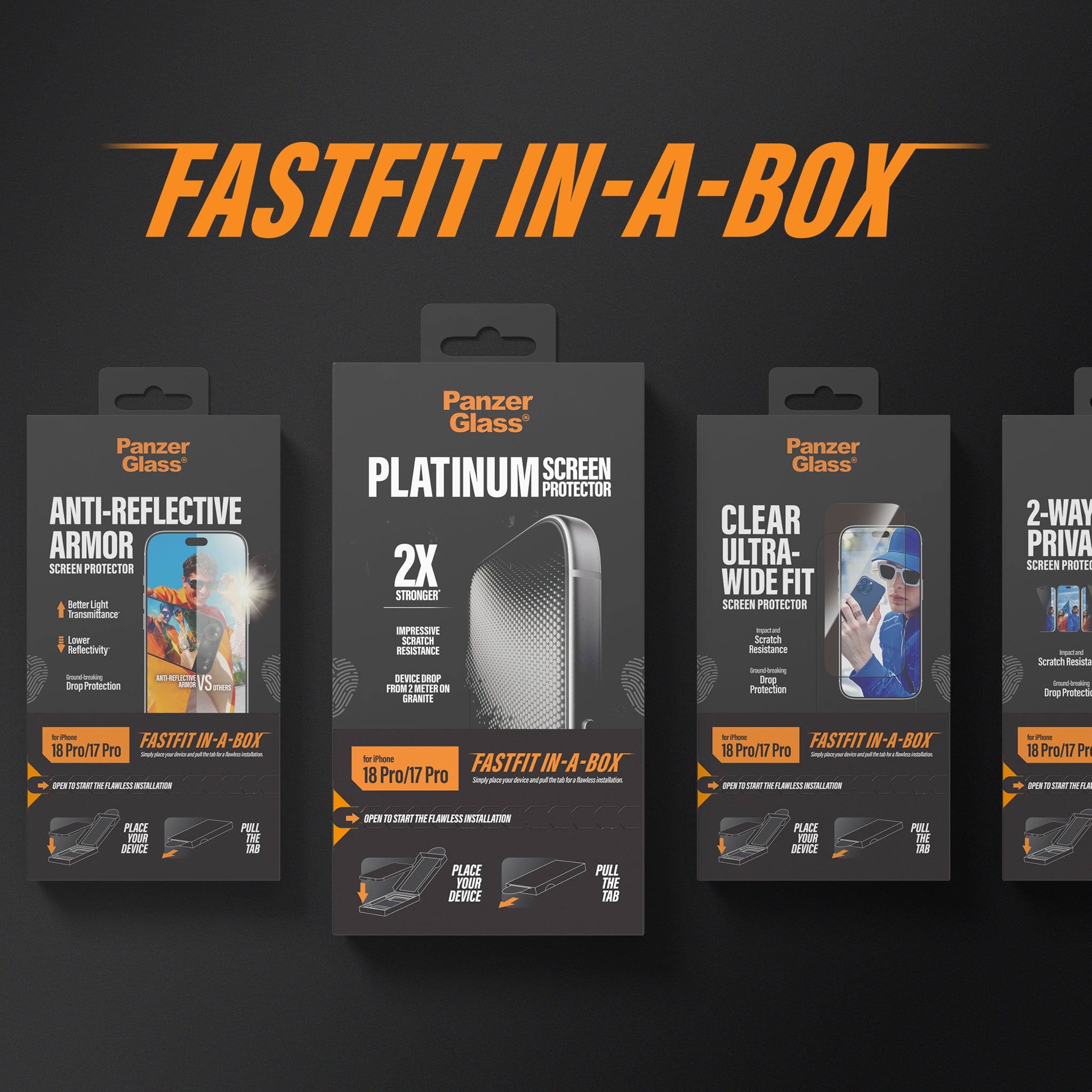 PanzerGlass® Ceramic Screen Protector iPhone 18 Pro | 17 Pro w. FASTFIT IN-A-BOX